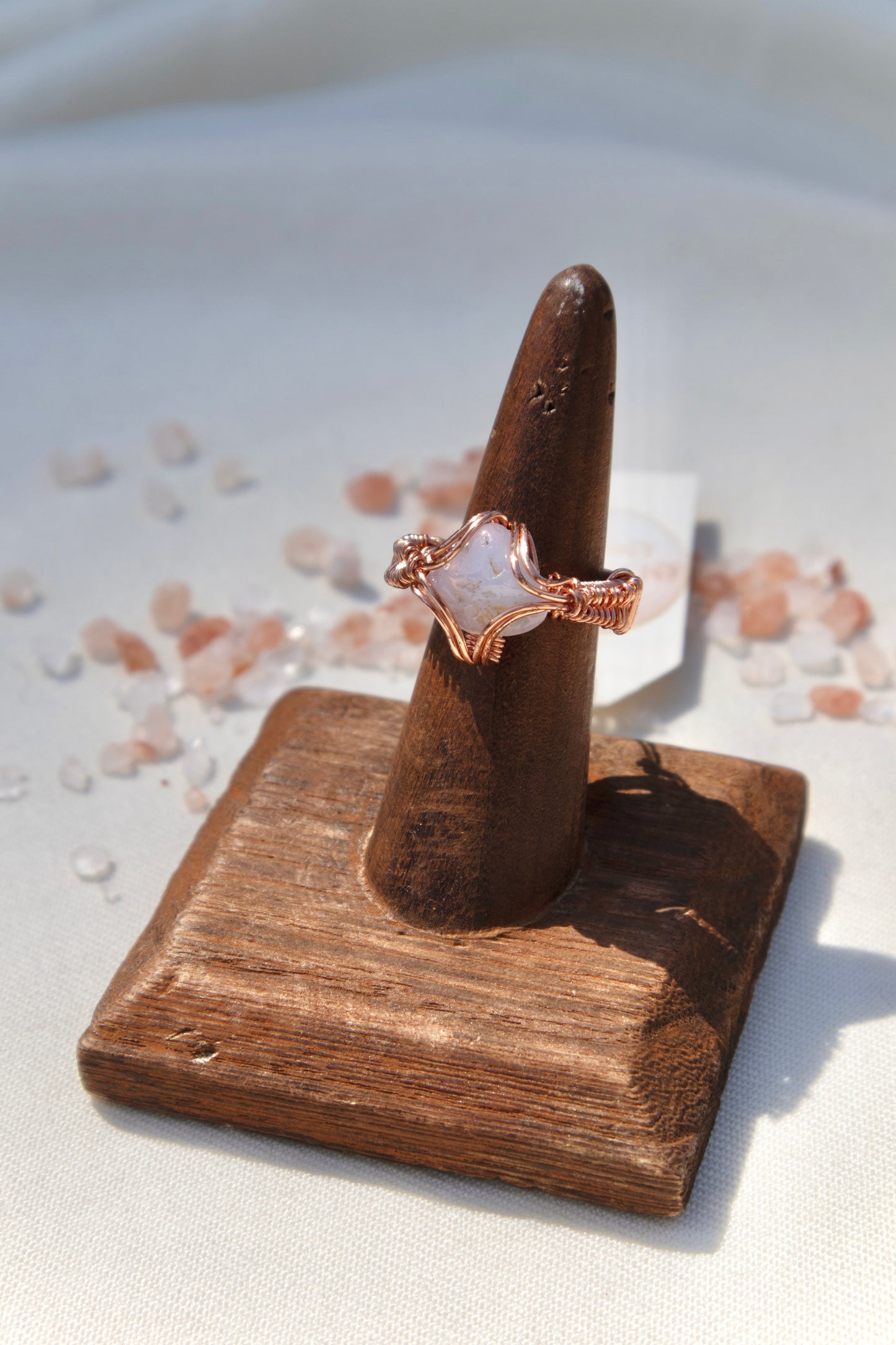 Moonstone Copper Intricate Wrapped Ring