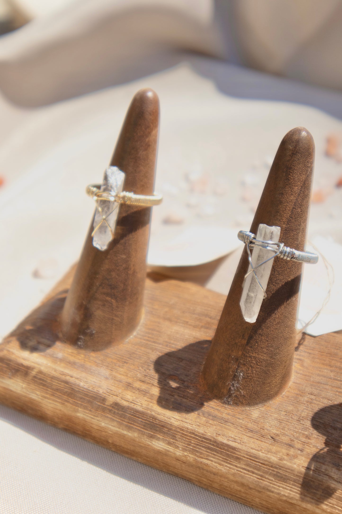 Aura Clear Quartz Point Ring