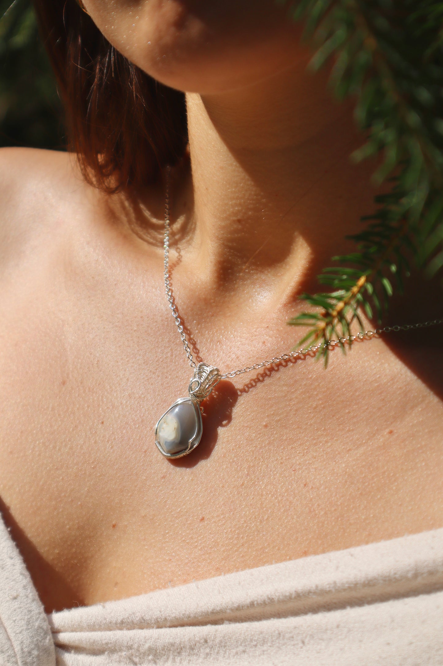 Blue Lace Agate Pendant