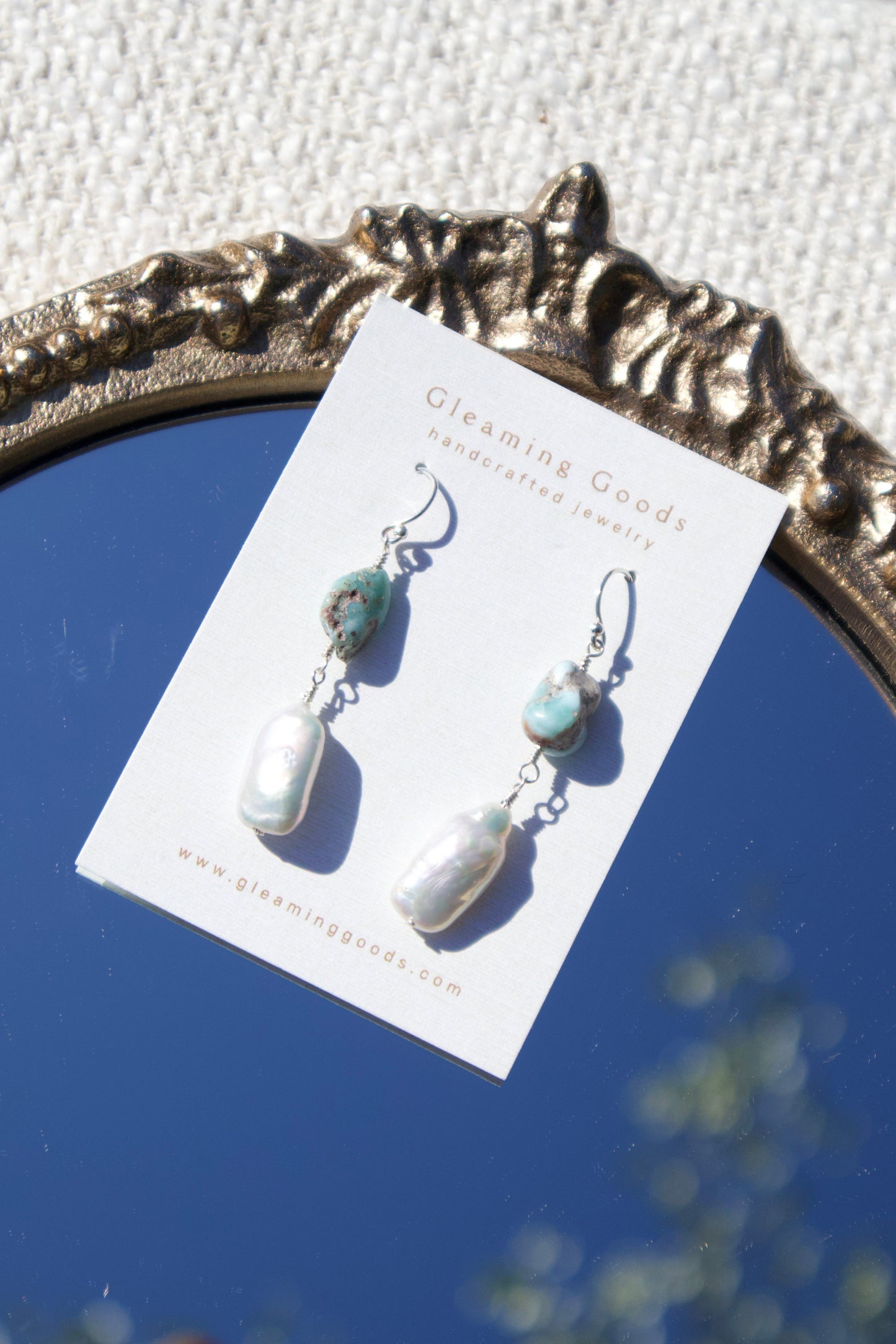 Sterling Silver Turquoise Freshwater Pearl Earrings