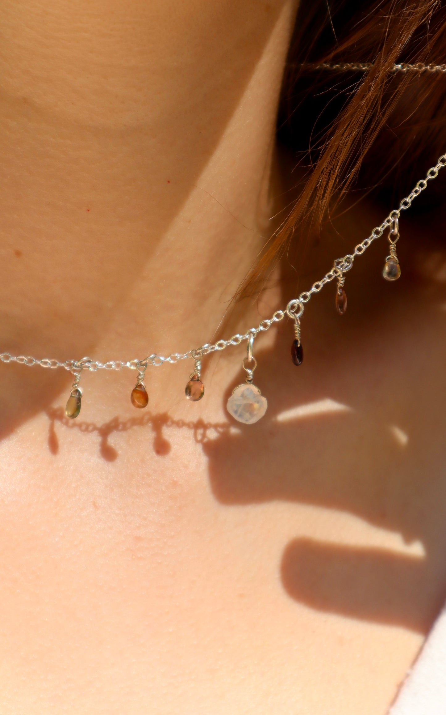 Aura Opal Gem Charm Necklace