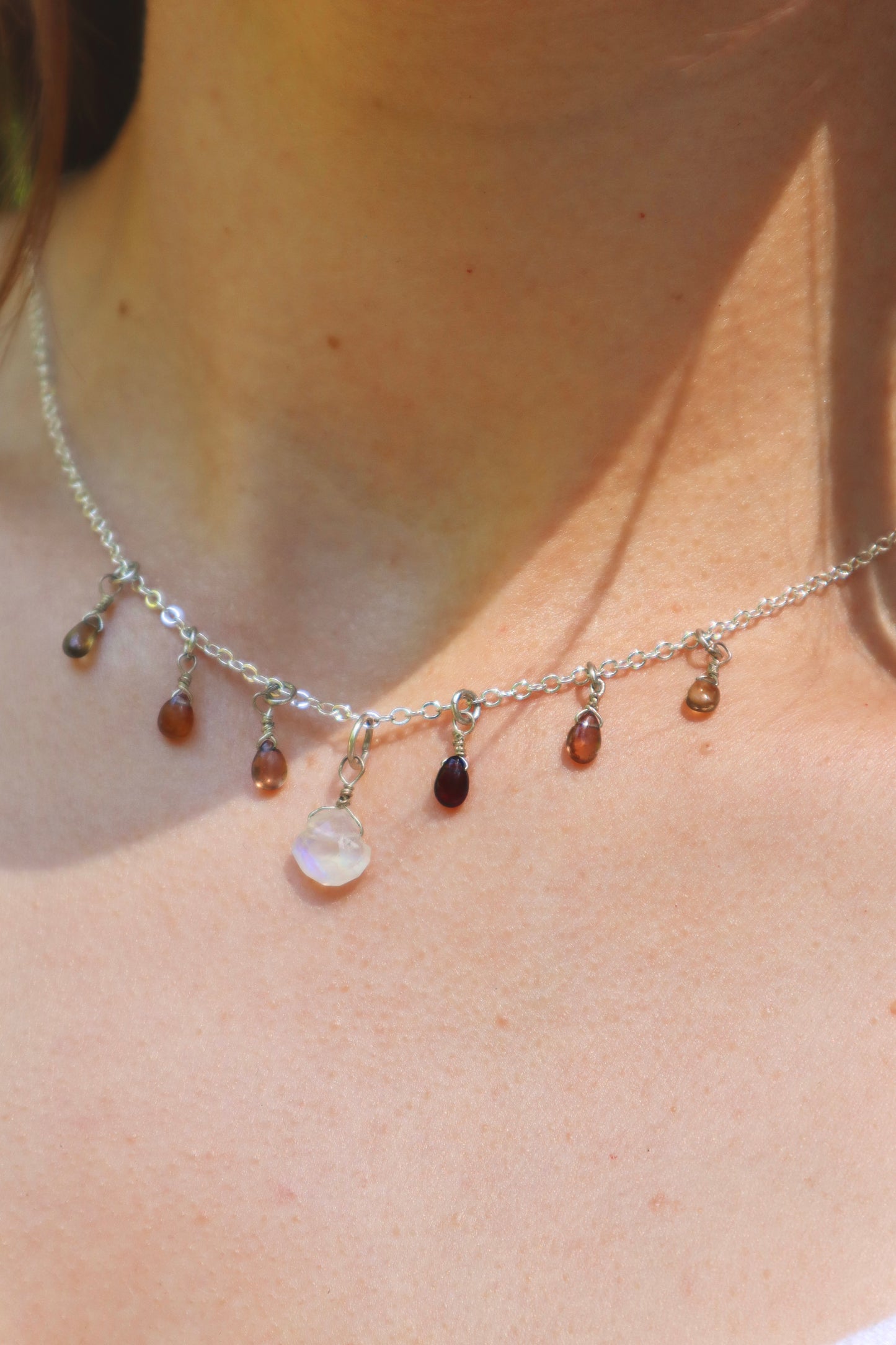 Aura Opal Gem Charm Necklace