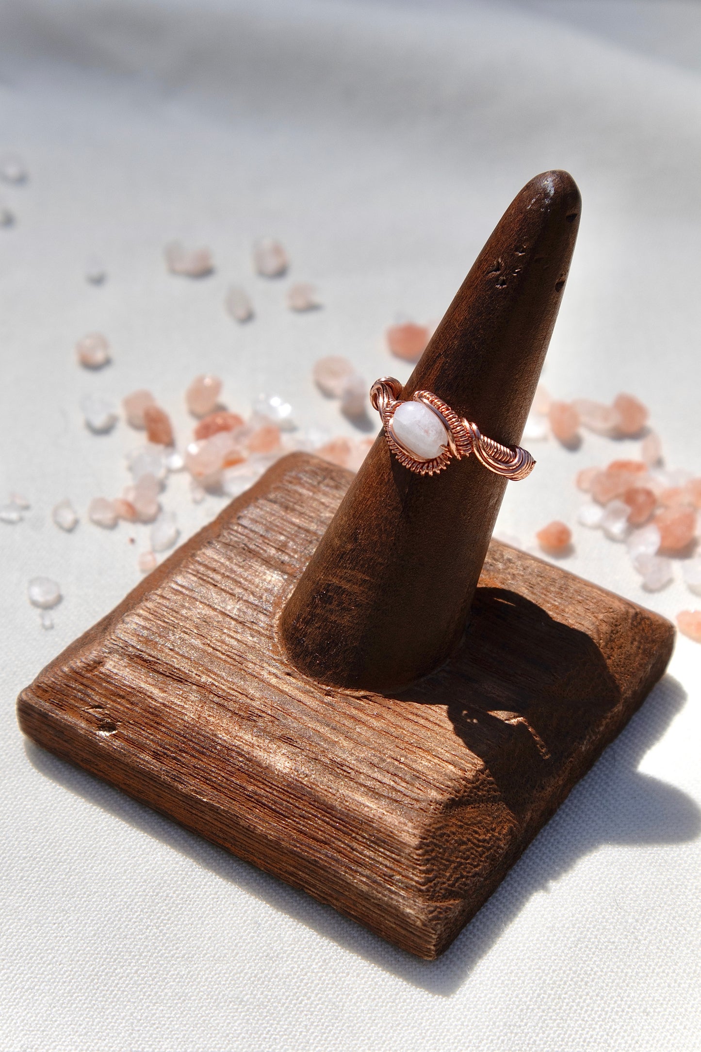 Iridescent Pearl Intricate Wrapped Ring
