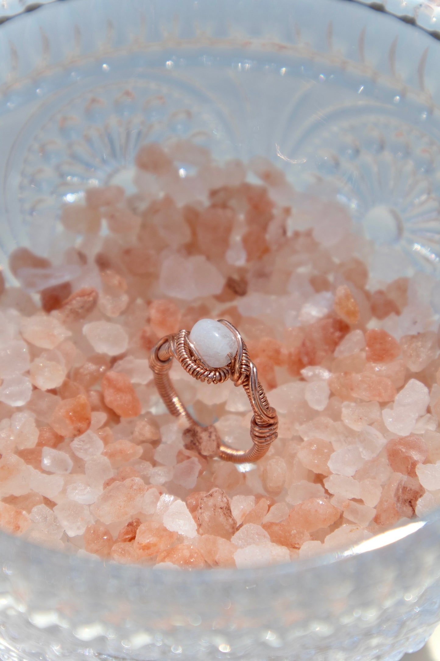 Iridescent Pearl Intricate Wrapped Ring