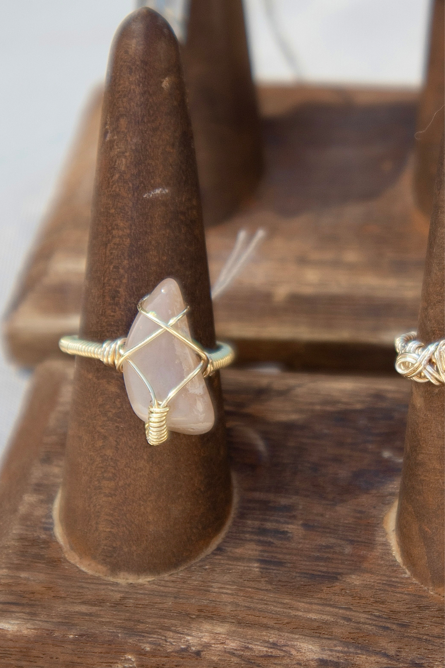 Flower Agate Gem Ring