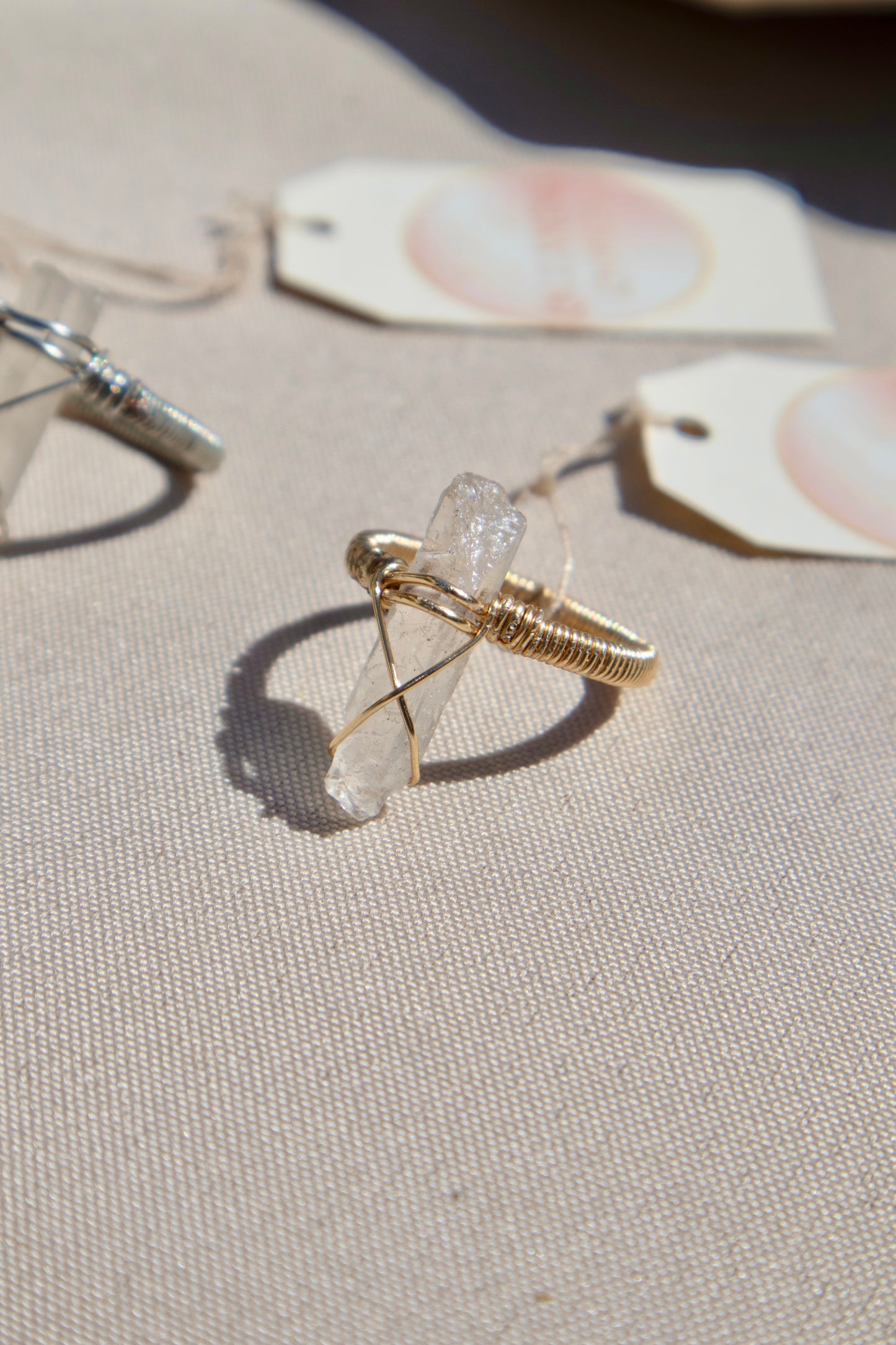 Aura Clear Quartz Point Ring