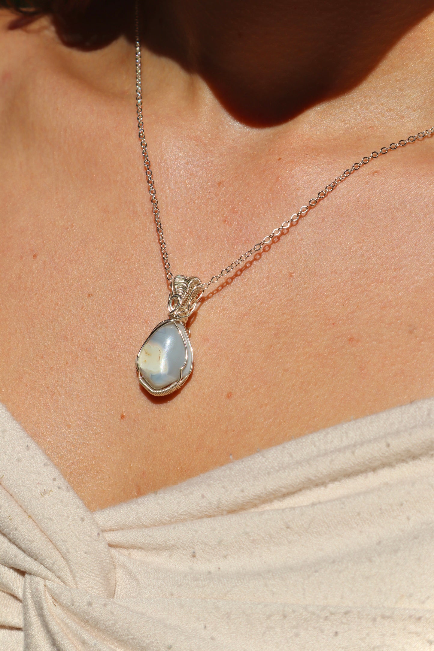 Blue Lace Agate Pendant