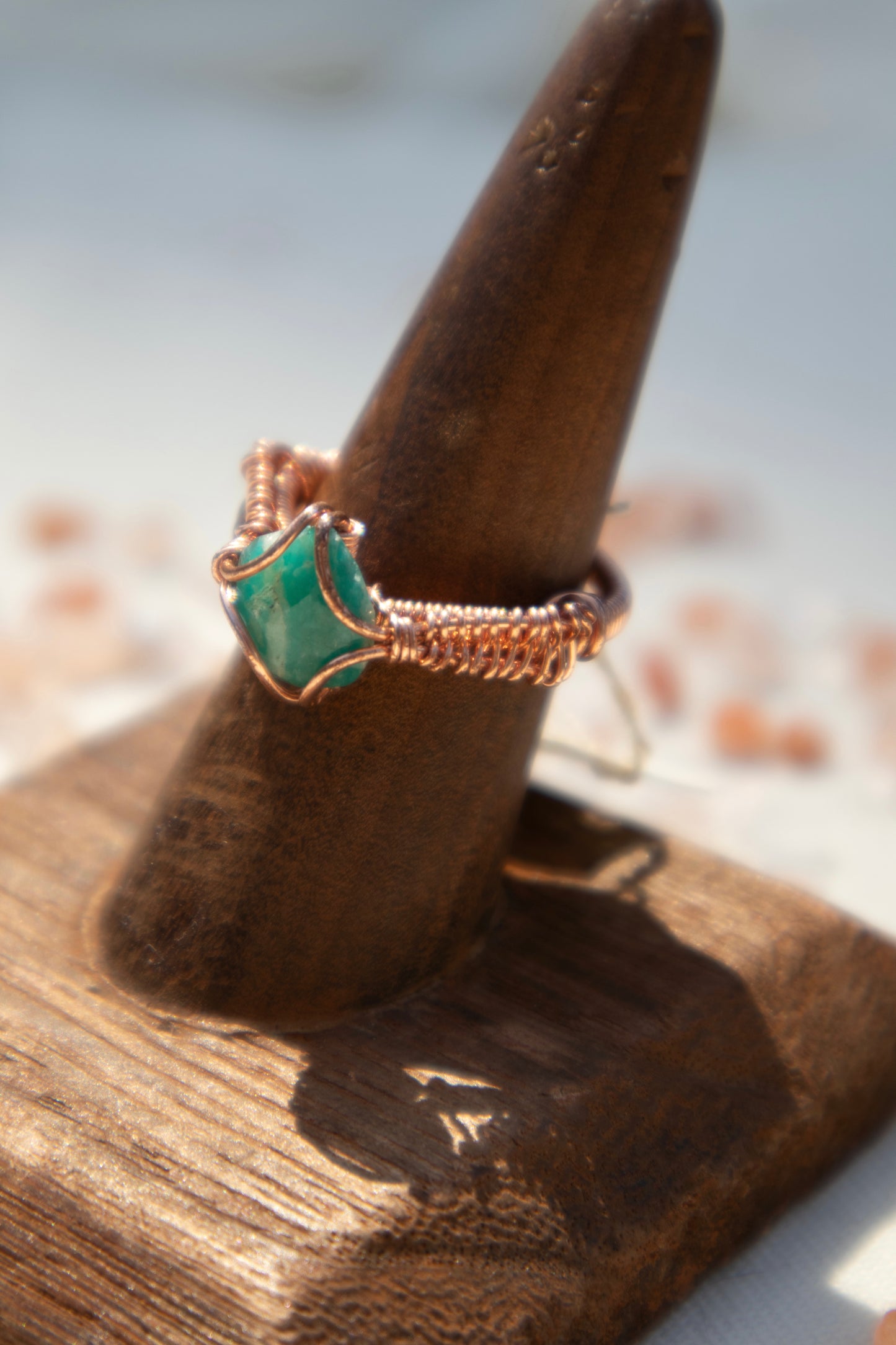Amazonite Intricate Wrapped Ring