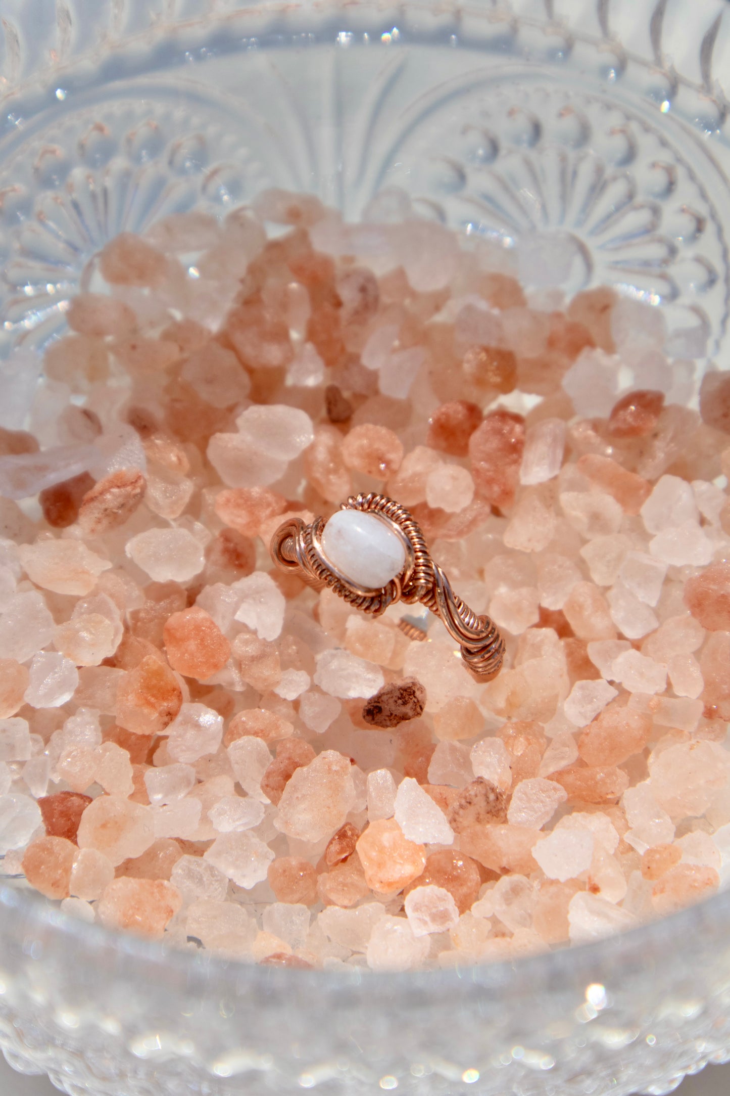 Iridescent Pearl Intricate Wrapped Ring