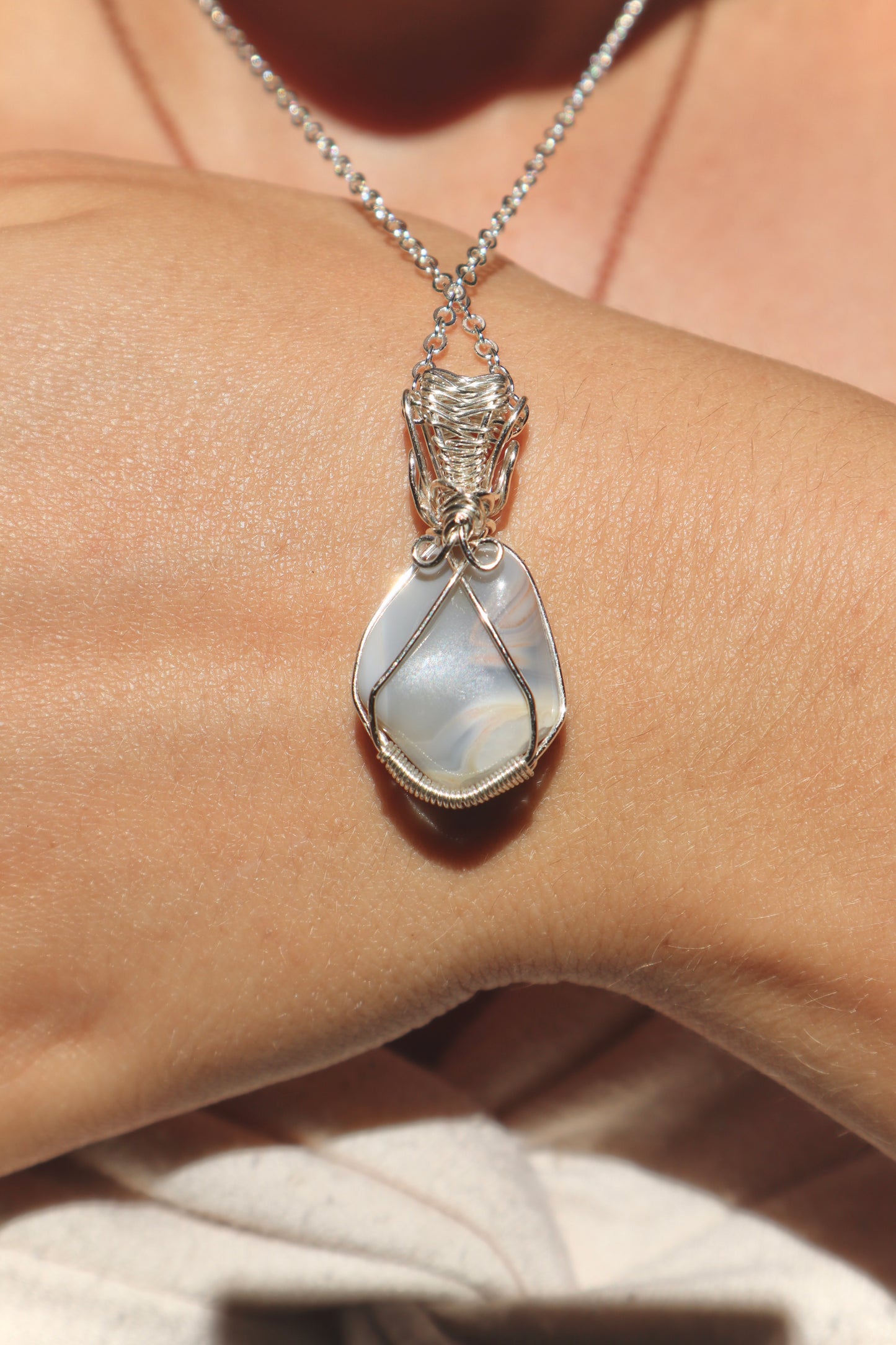 Blue Lace Agate Pendant