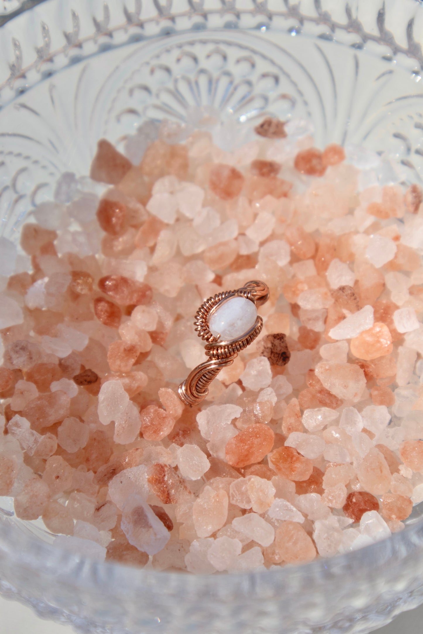 Iridescent Pearl Intricate Wrapped Ring