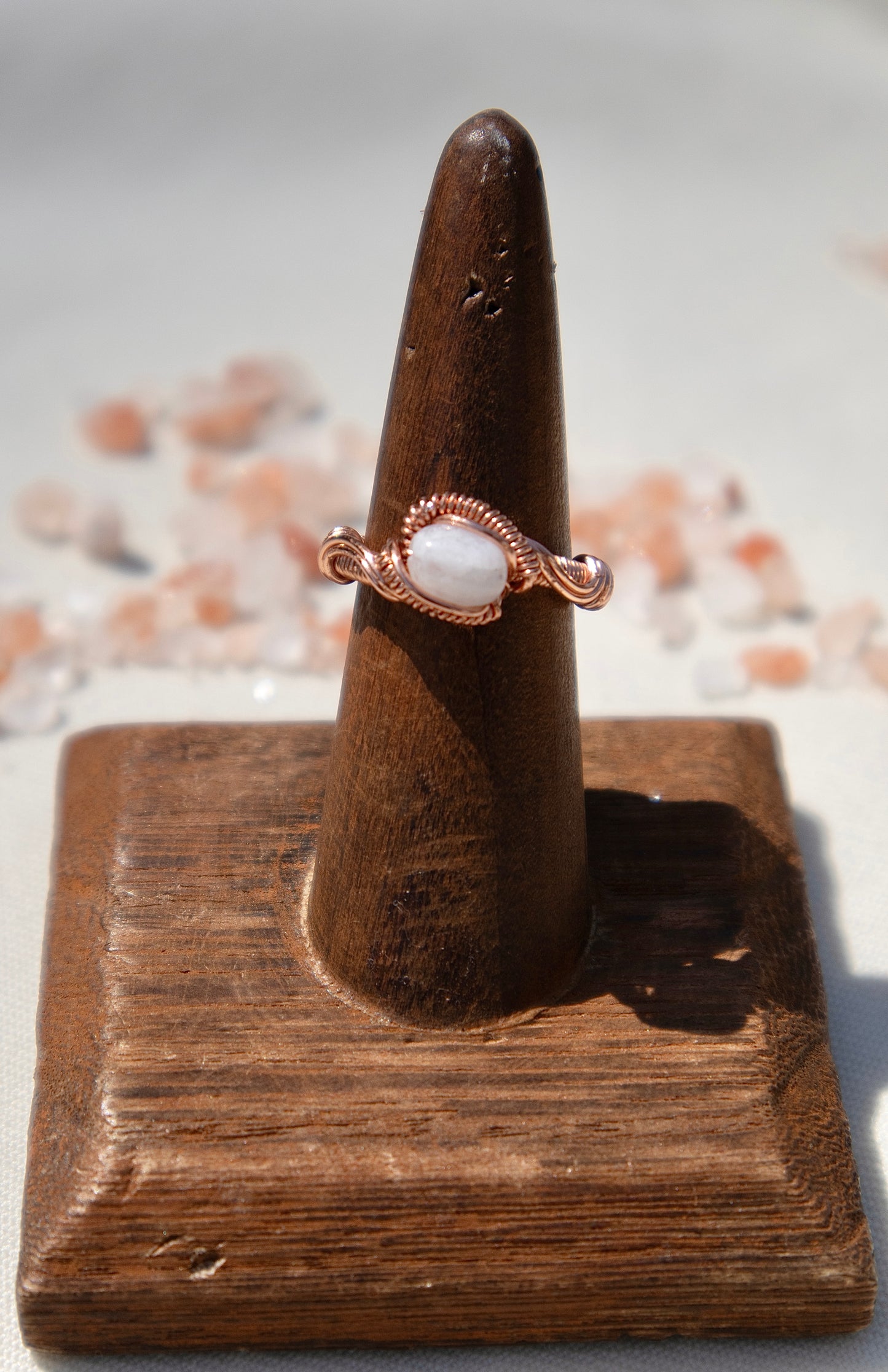 Iridescent Pearl Intricate Wrapped Ring