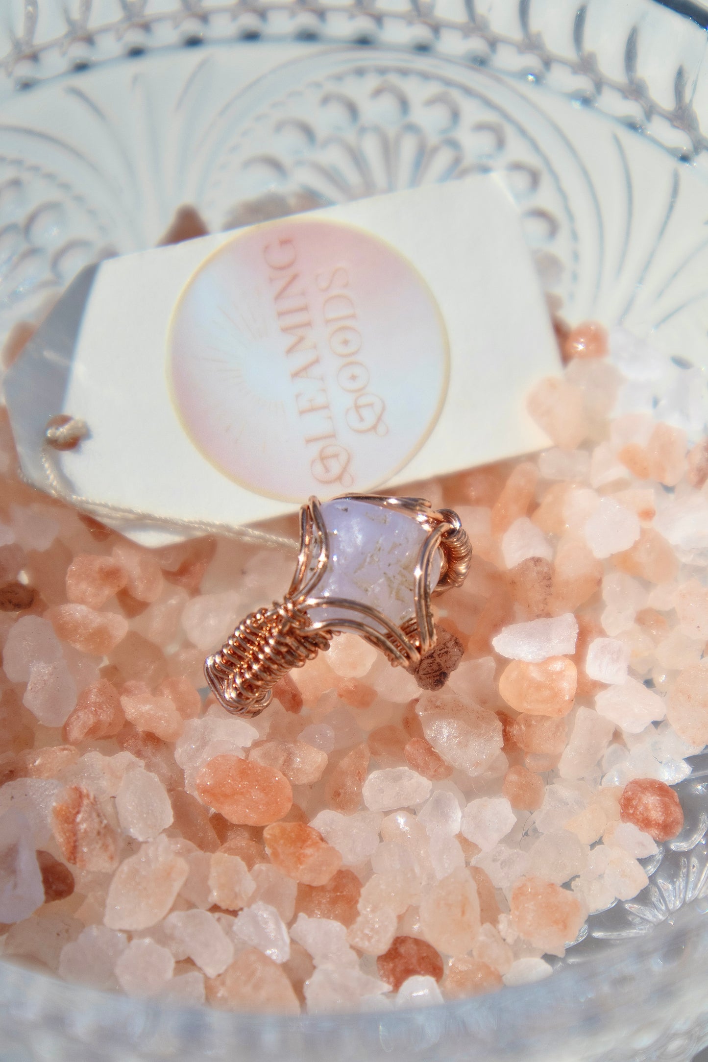 Moonstone Copper Intricate Wrapped Ring
