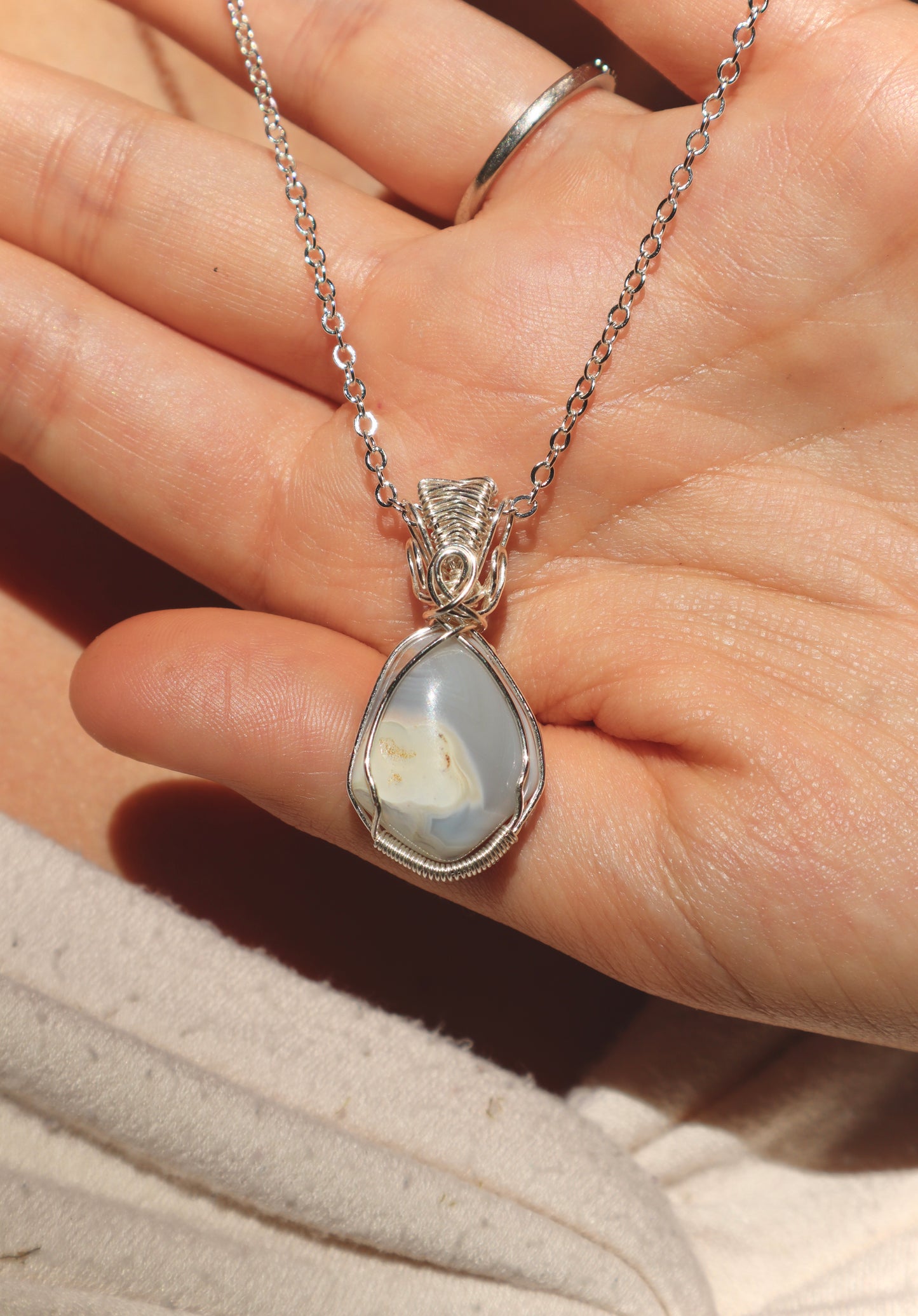 Blue Lace Agate Pendant