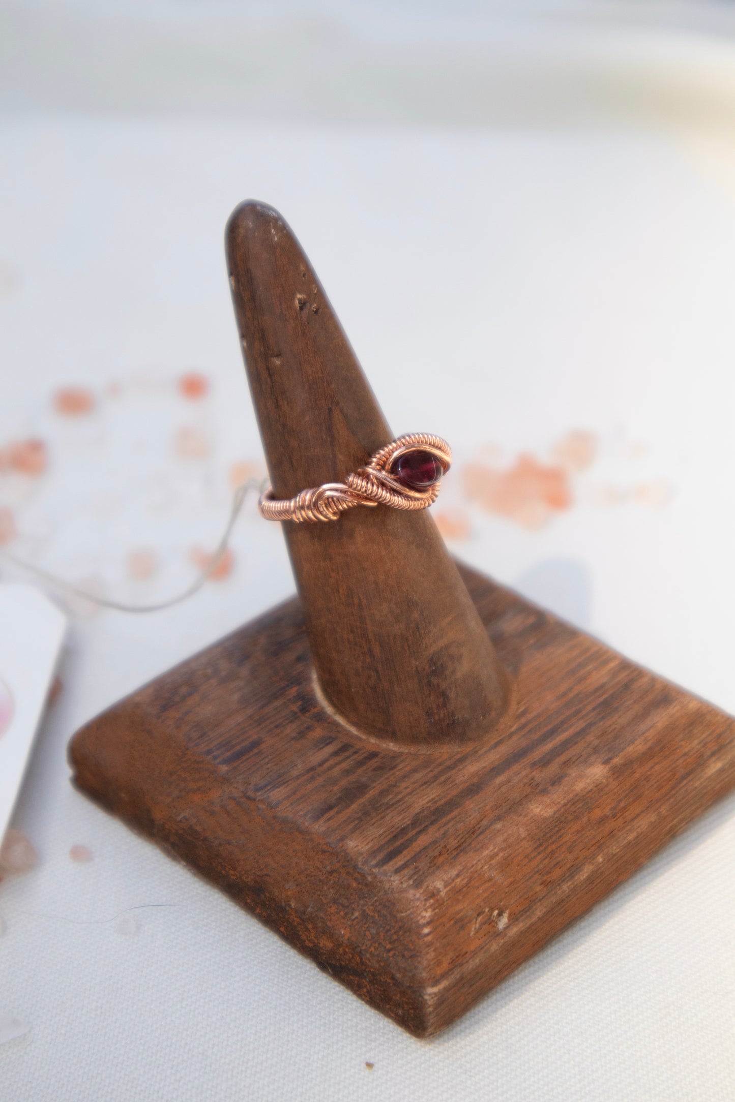 Red Garnet Intricate Ring