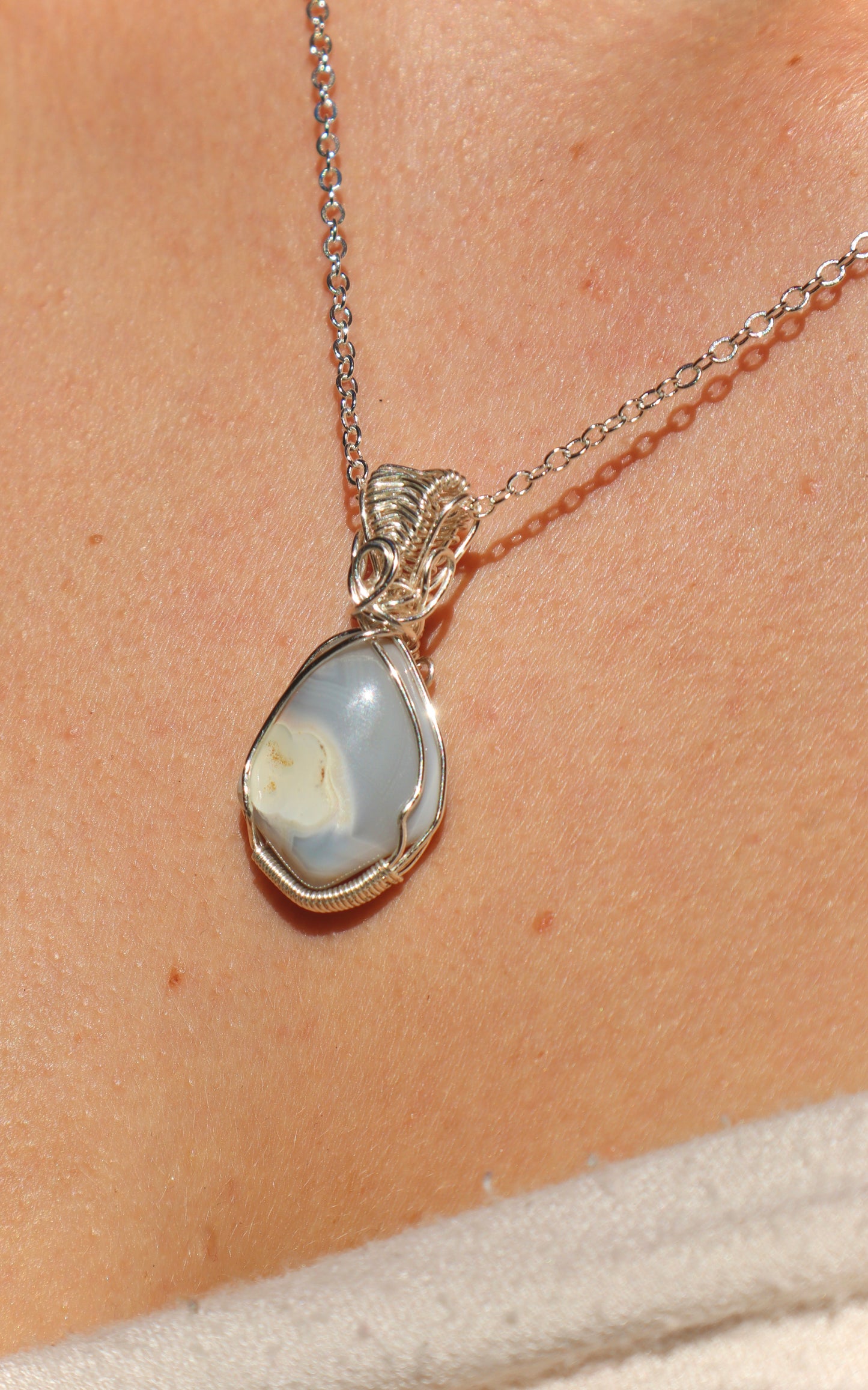 Blue Lace Agate Pendant