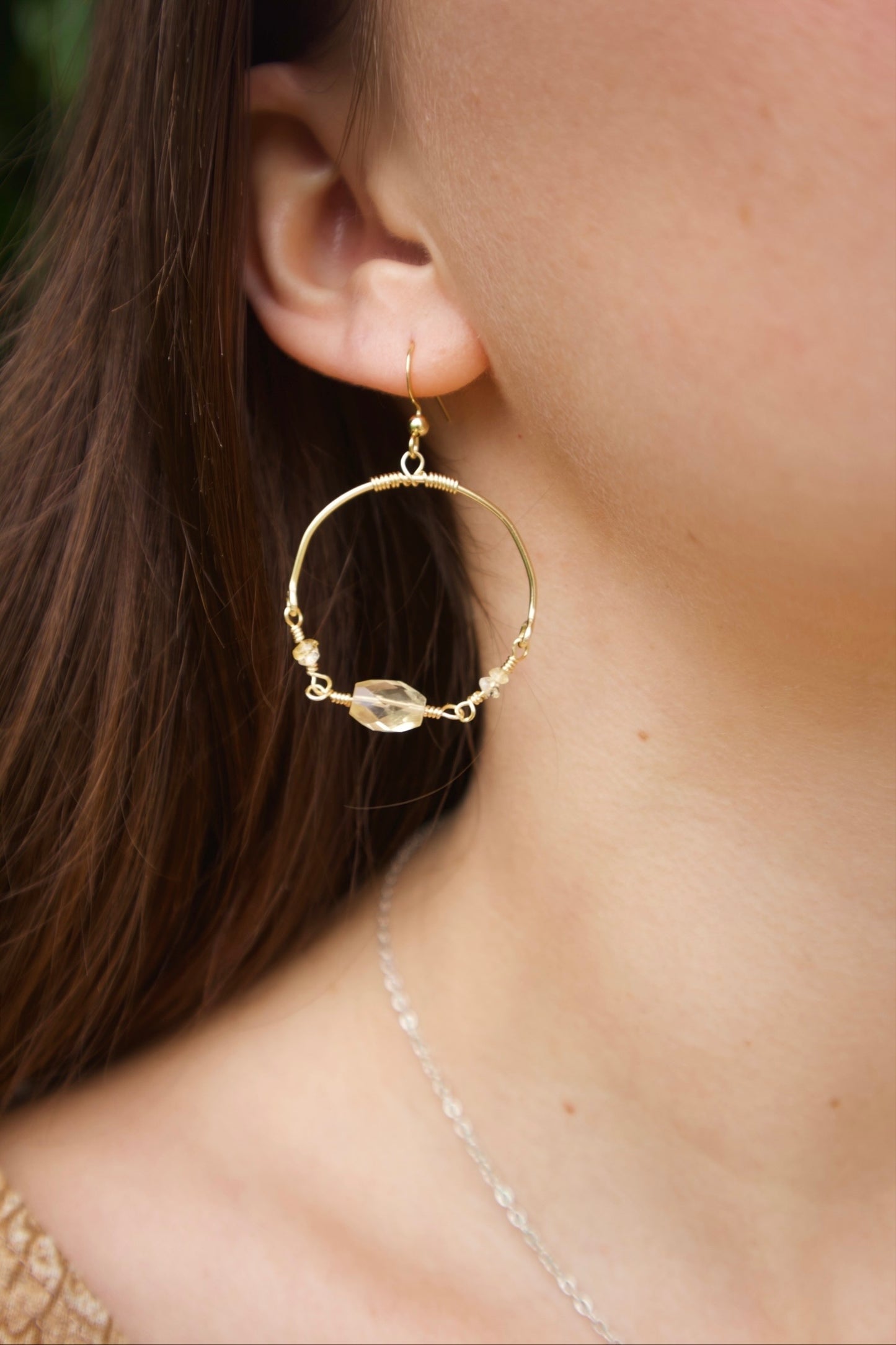 Citrine Gem Hoops