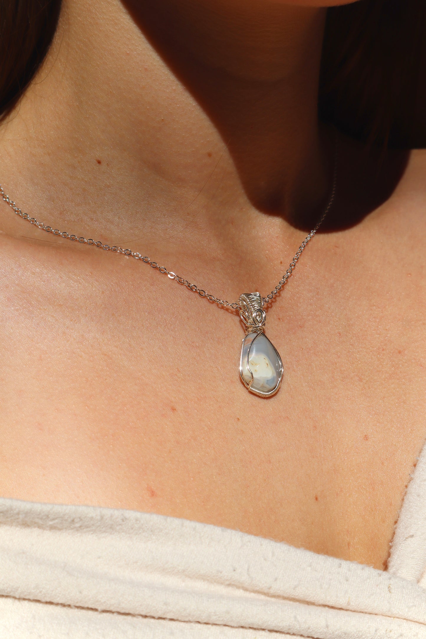 Blue Lace Agate Pendant