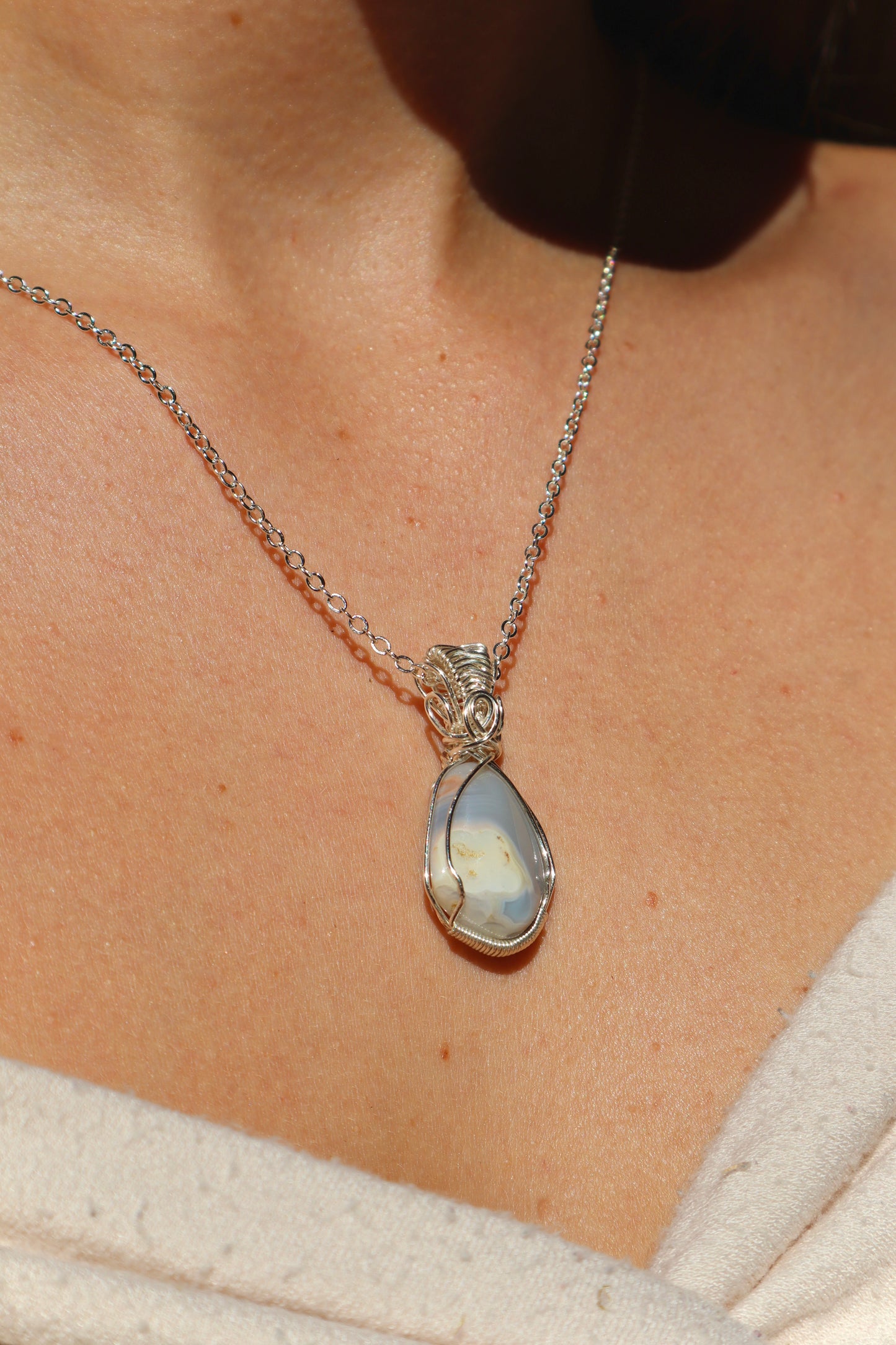 Blue Lace Agate Pendant