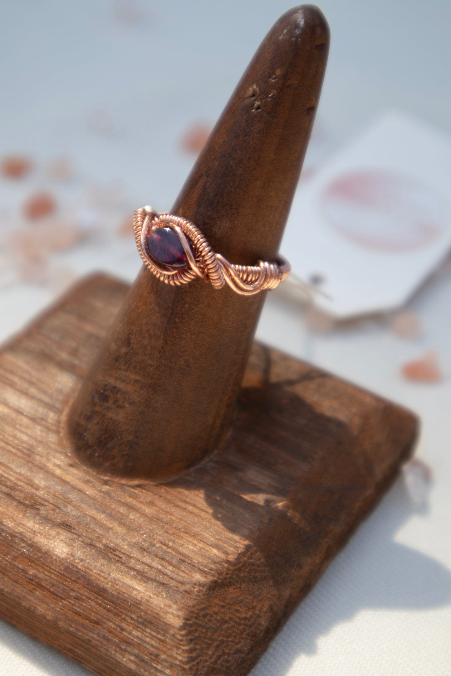 Red Garnet Intricate Ring