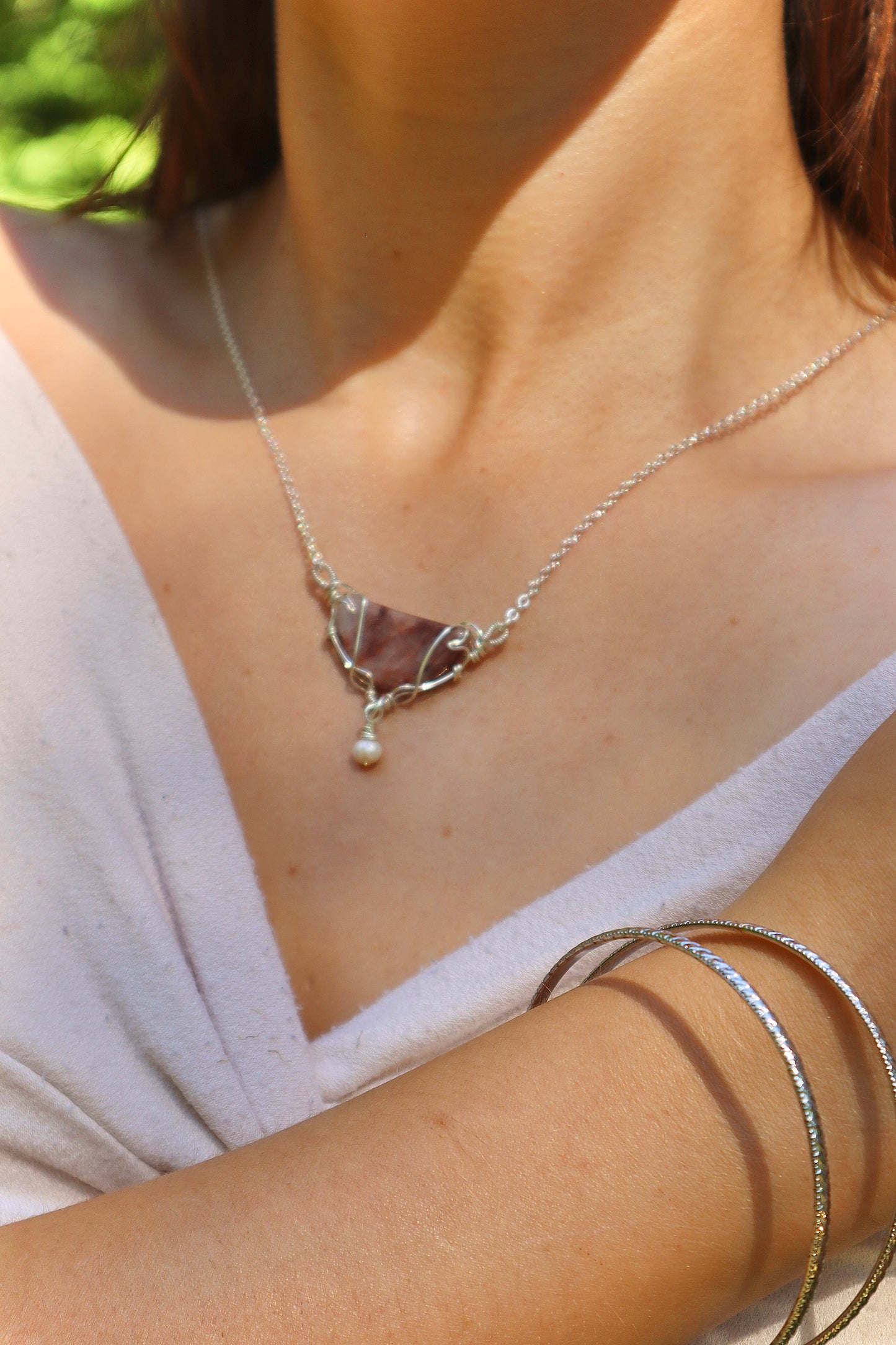Desert Bloom Agate Pearl Necklace