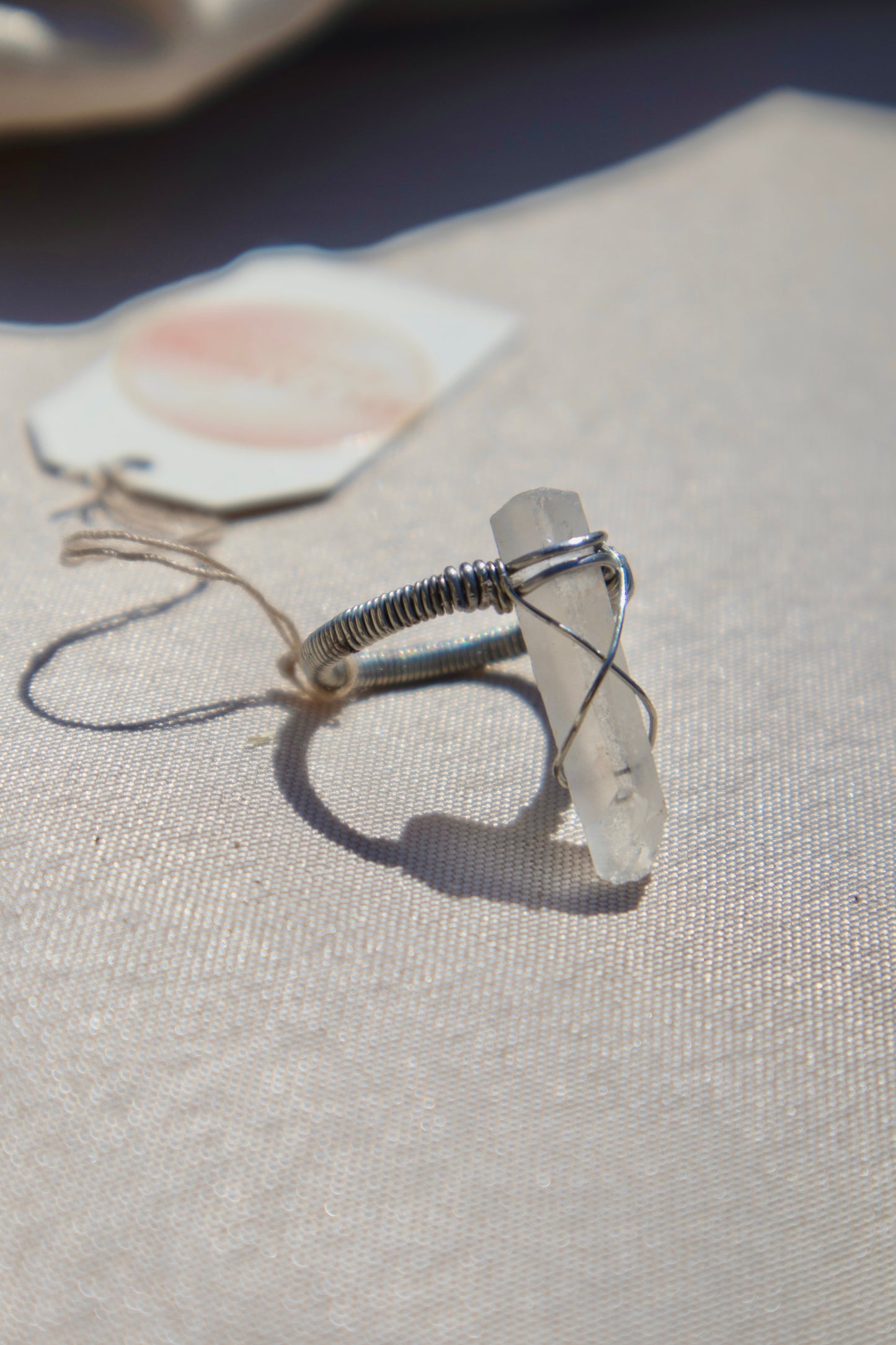 Aura Clear Quartz Point Ring
