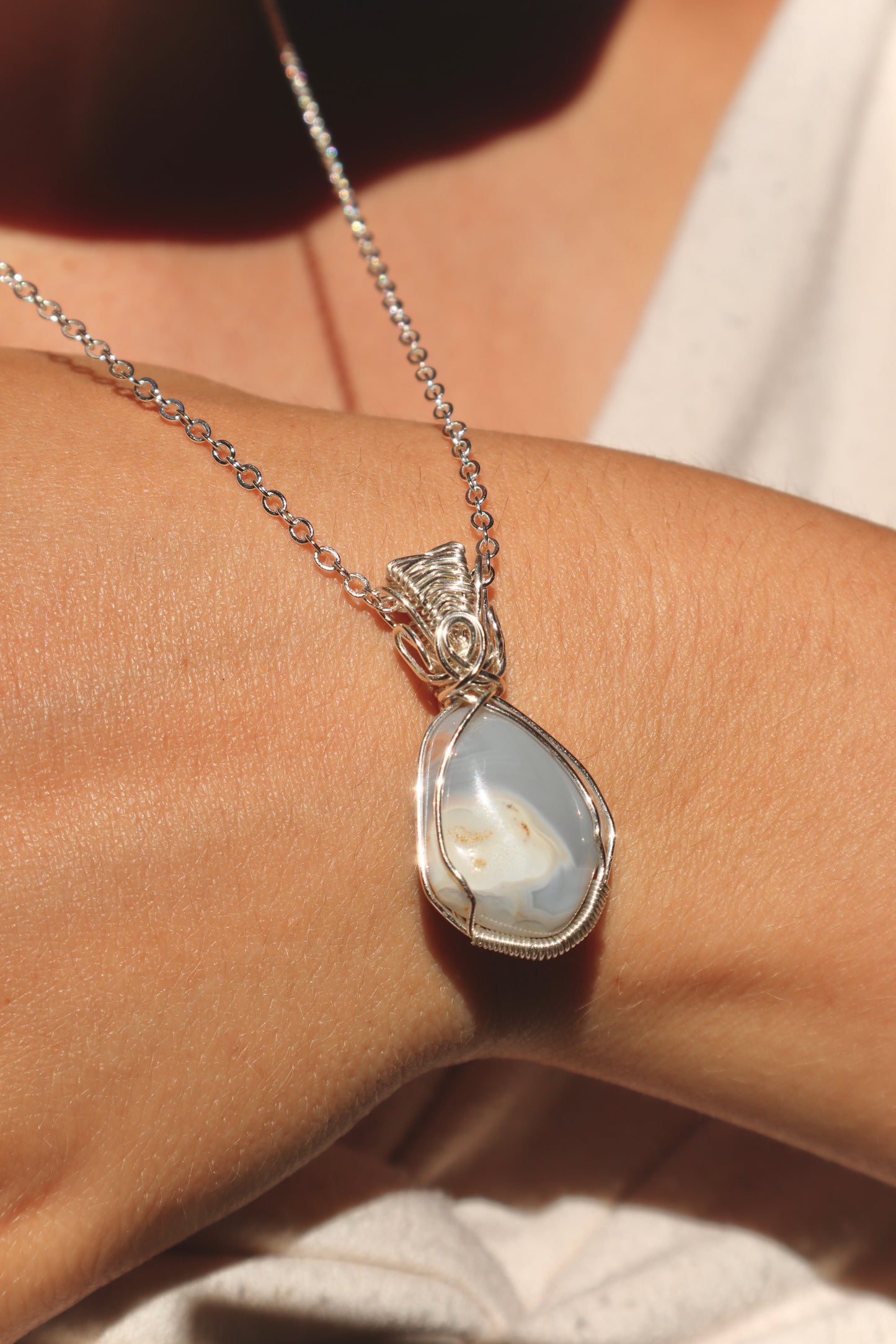 Blue Lace Agate Pendant