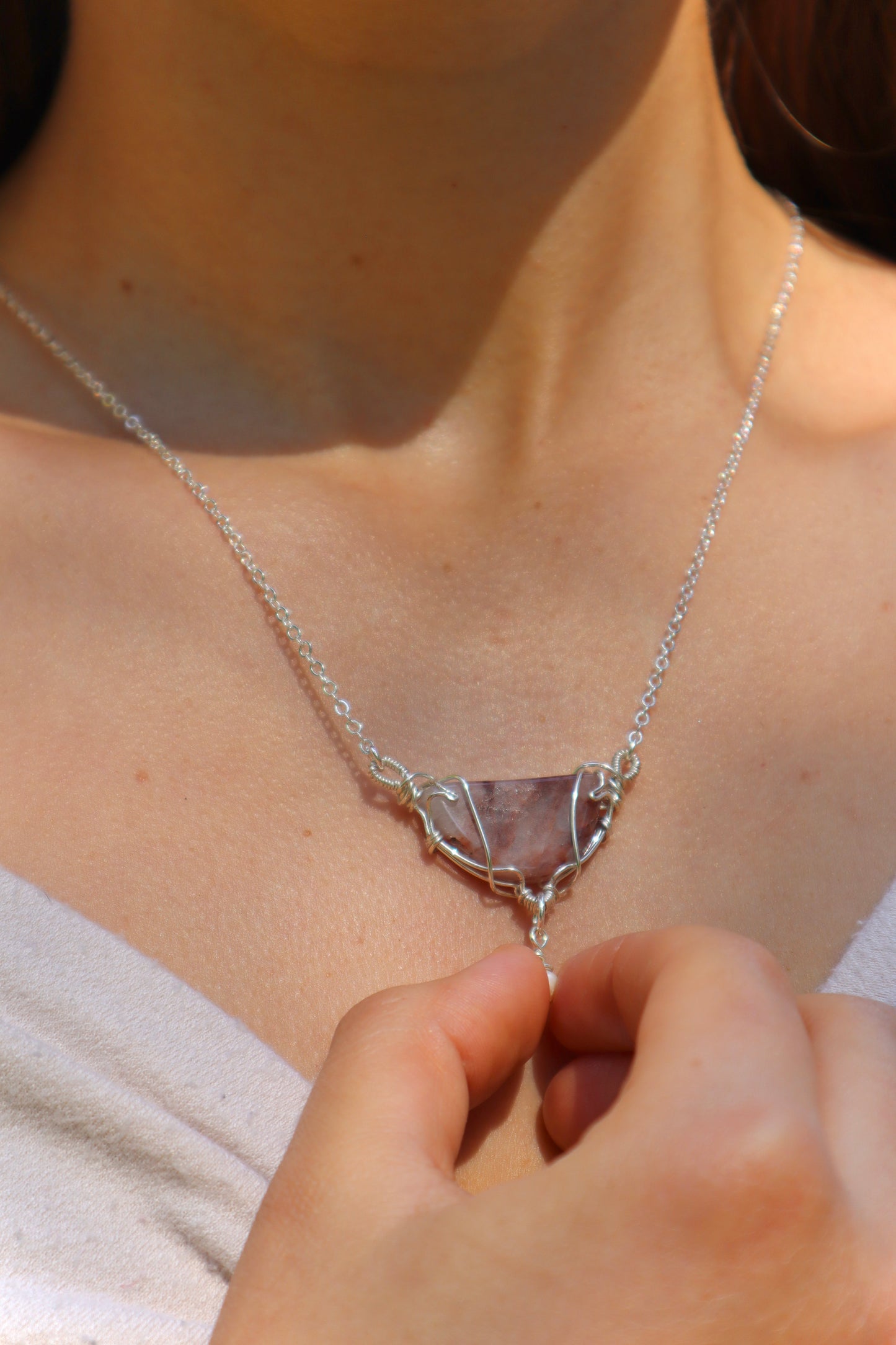 Desert Bloom Agate Pearl Necklace