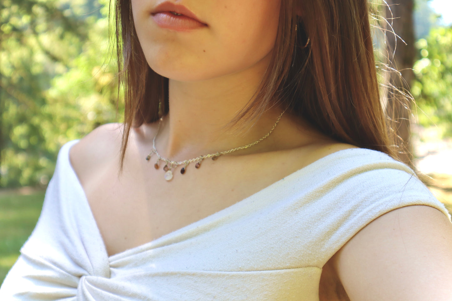 Aura Opal Gem Charm Necklace