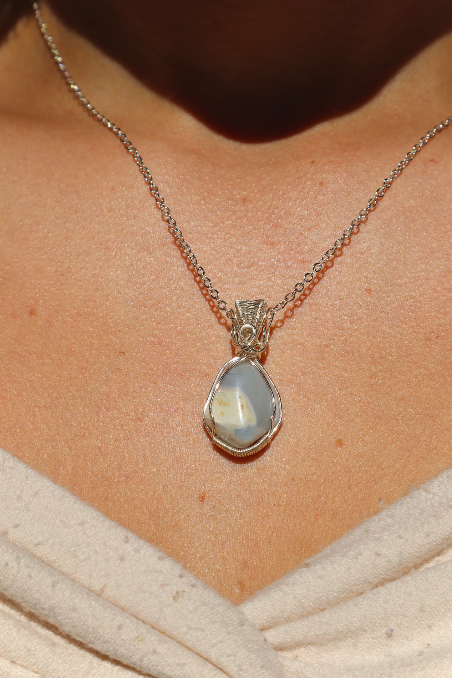 Blue Lace Agate Pendant