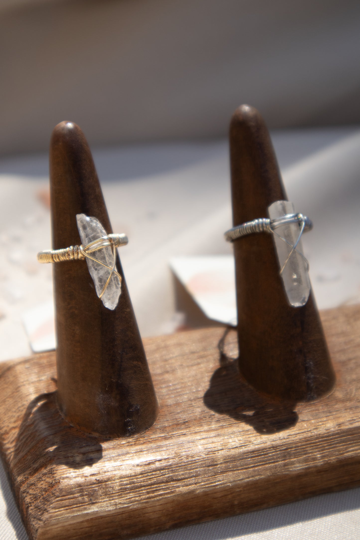 Aura Clear Quartz Point Ring