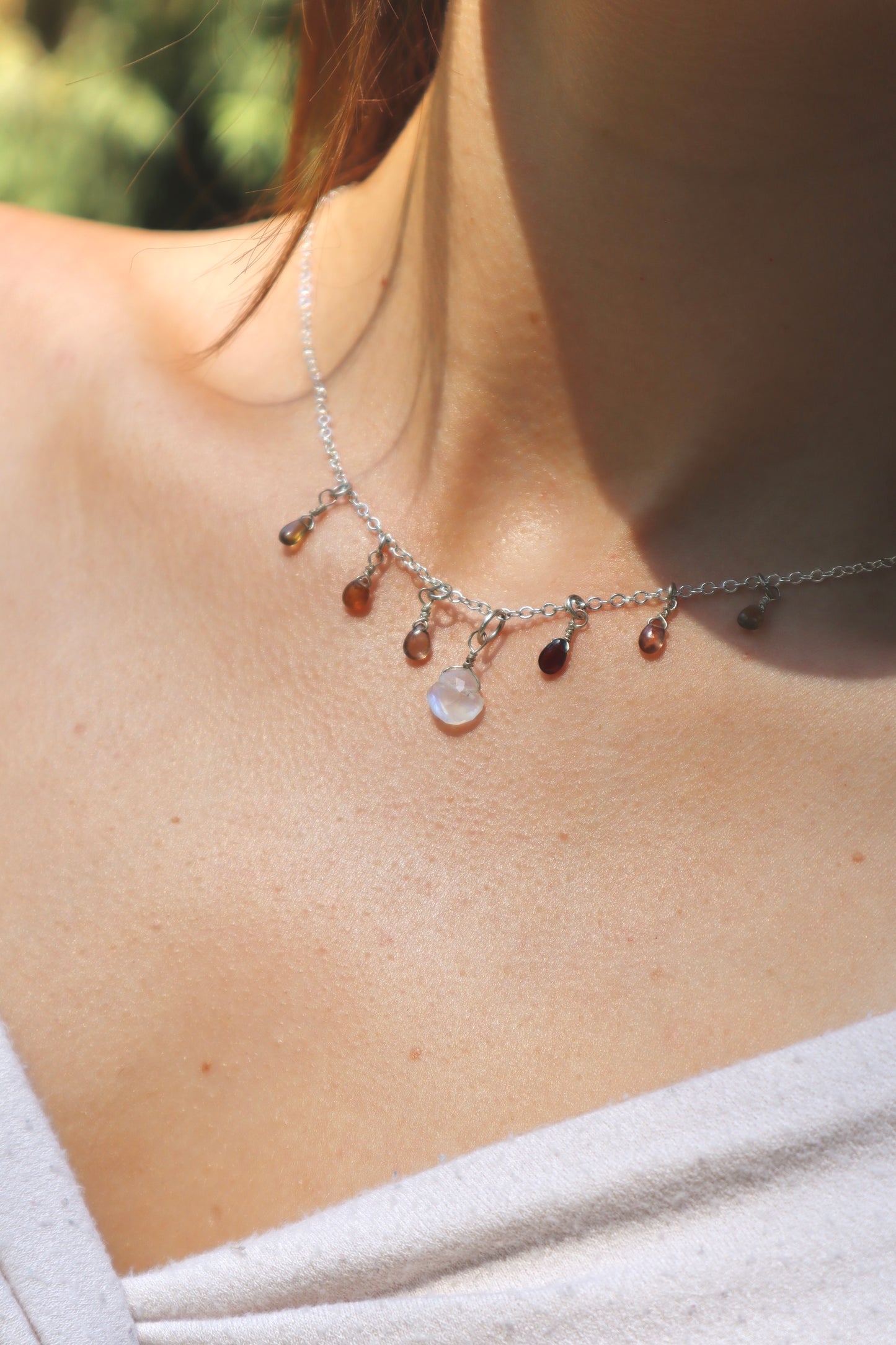 Aura Opal Gem Charm Necklace