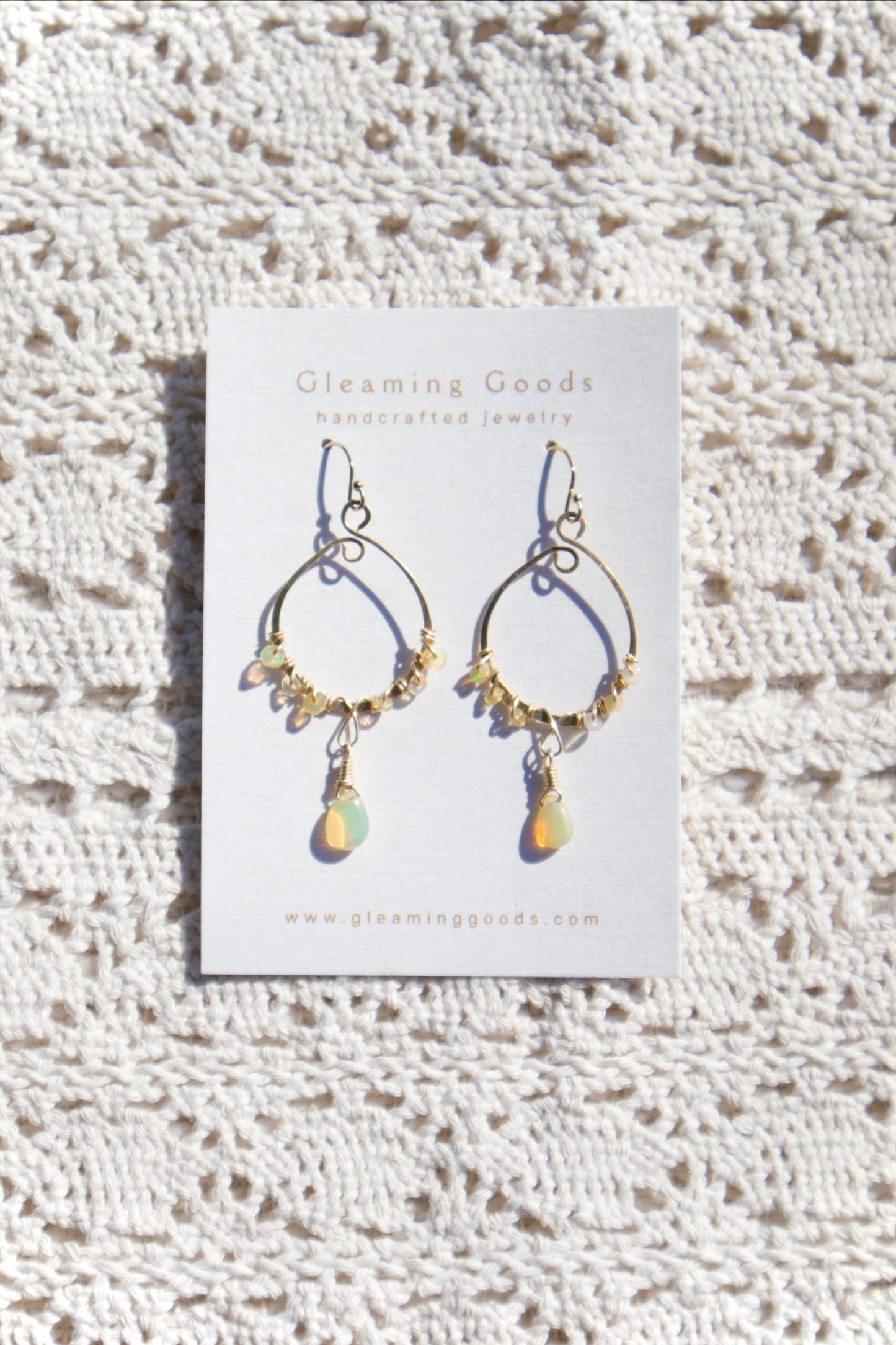 Gold Filled Bohemian Opal Hoops