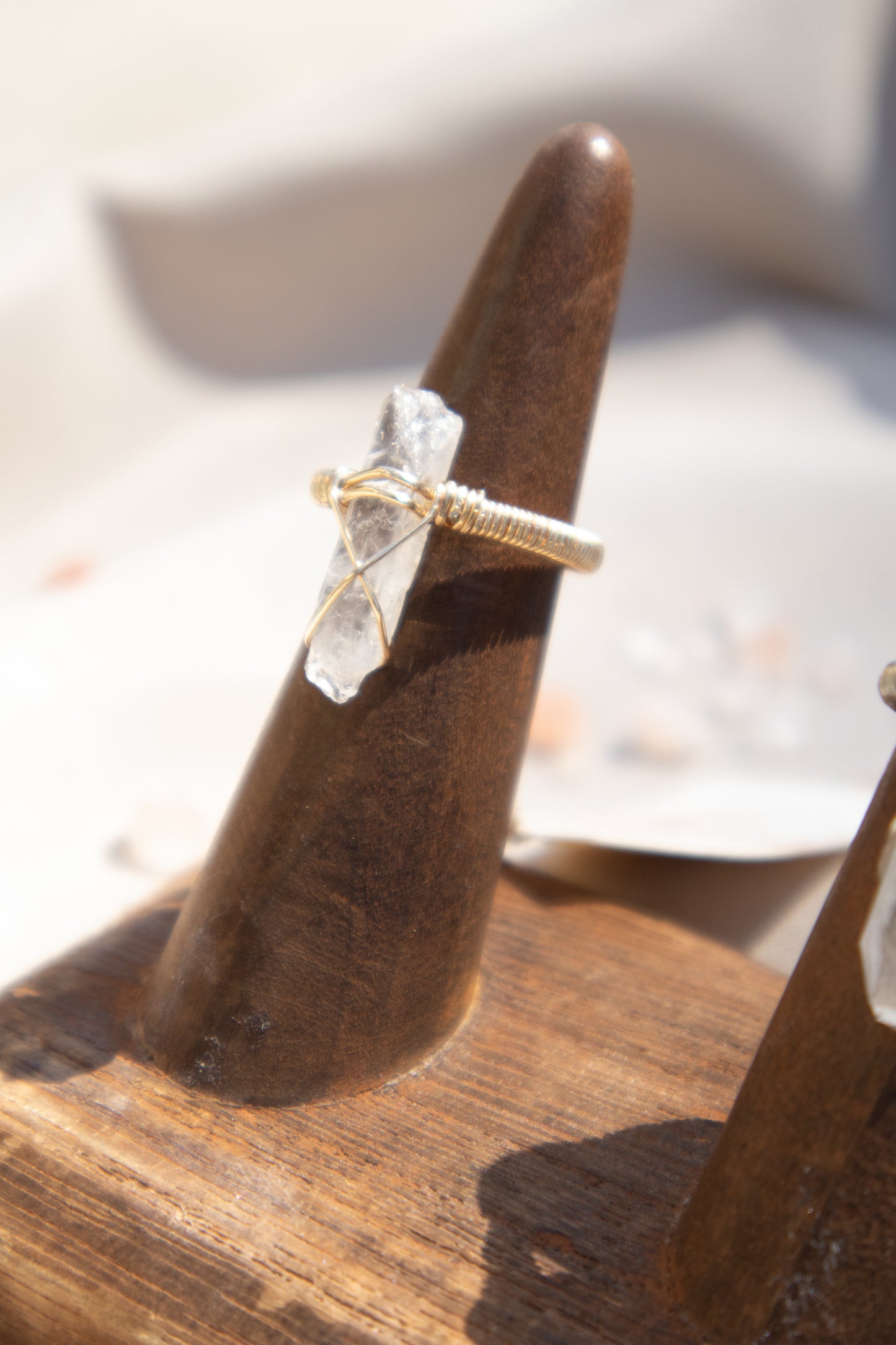 Aura Clear Quartz Point Ring