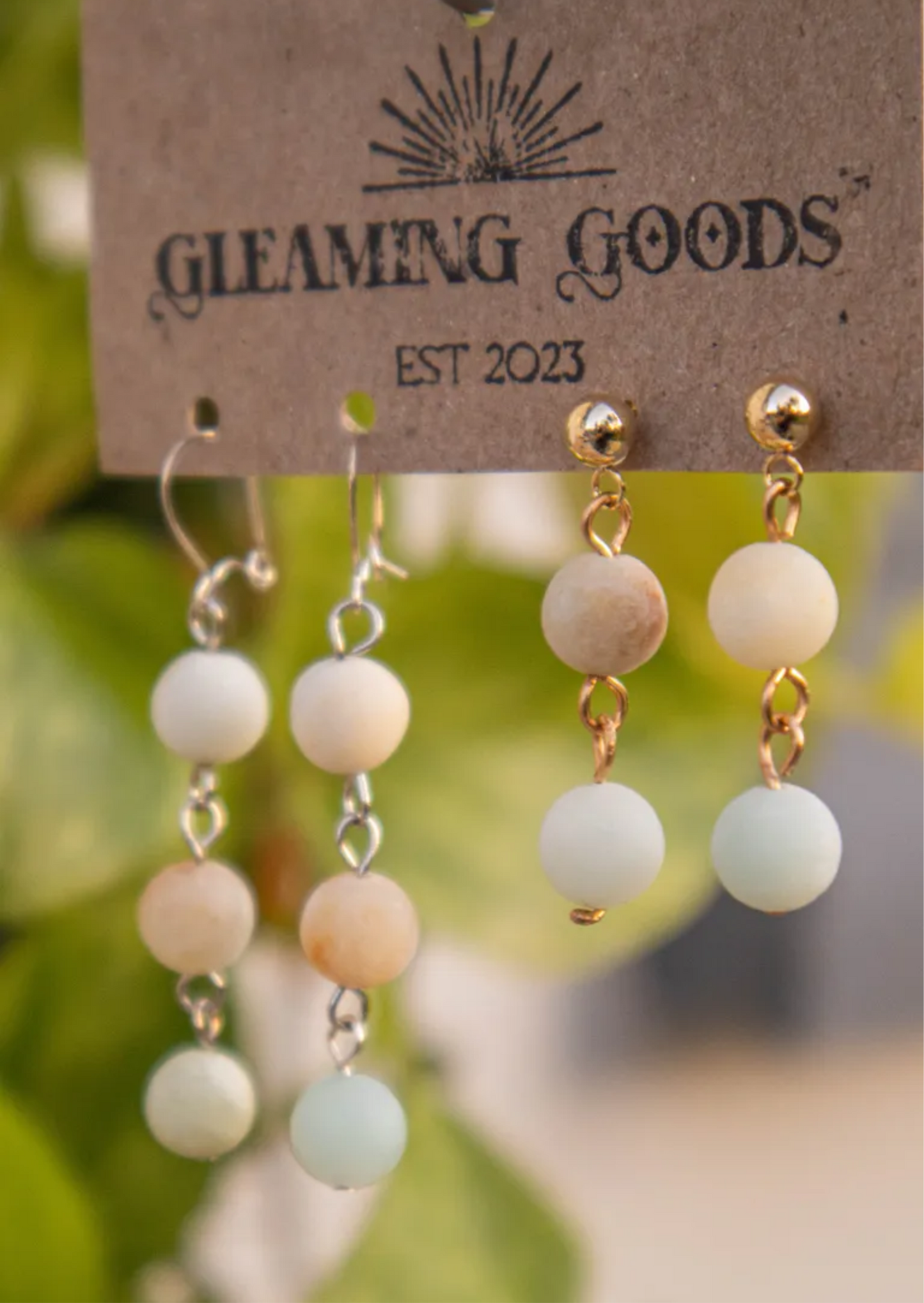 Matte Amazonite Drop Dangle Earrings