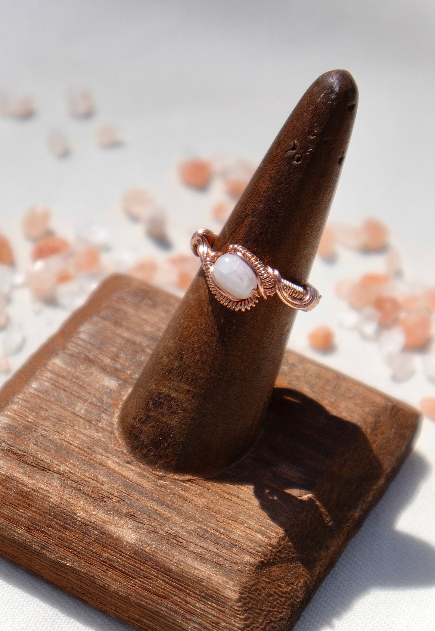 Iridescent Pearl Intricate Wrapped Ring