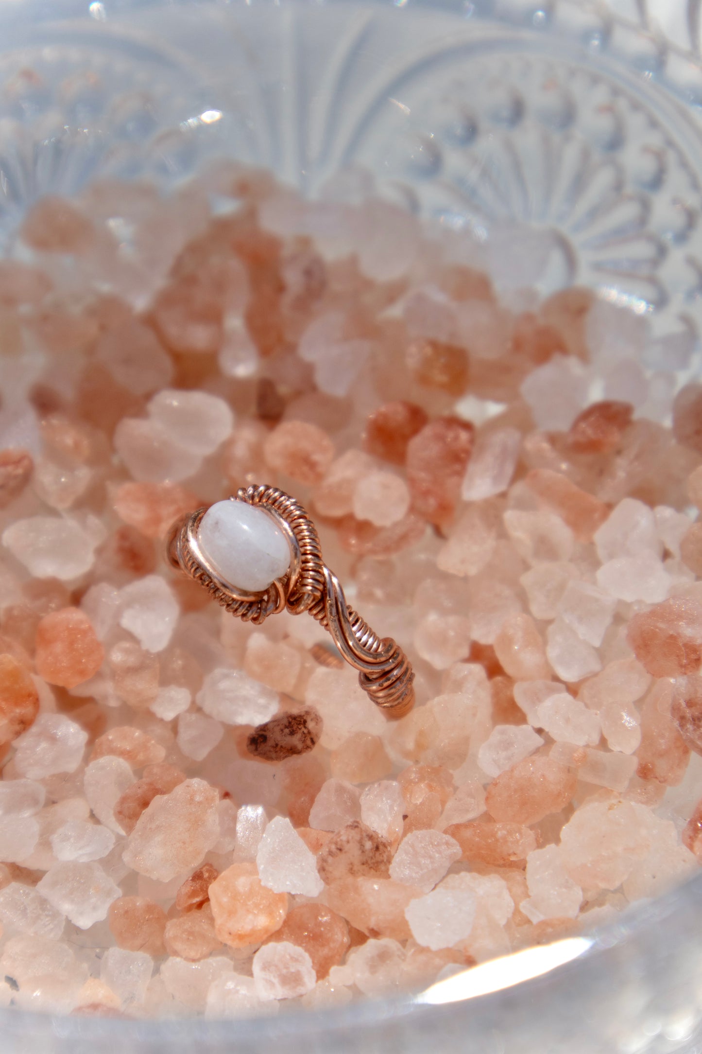 Iridescent Pearl Intricate Wrapped Ring