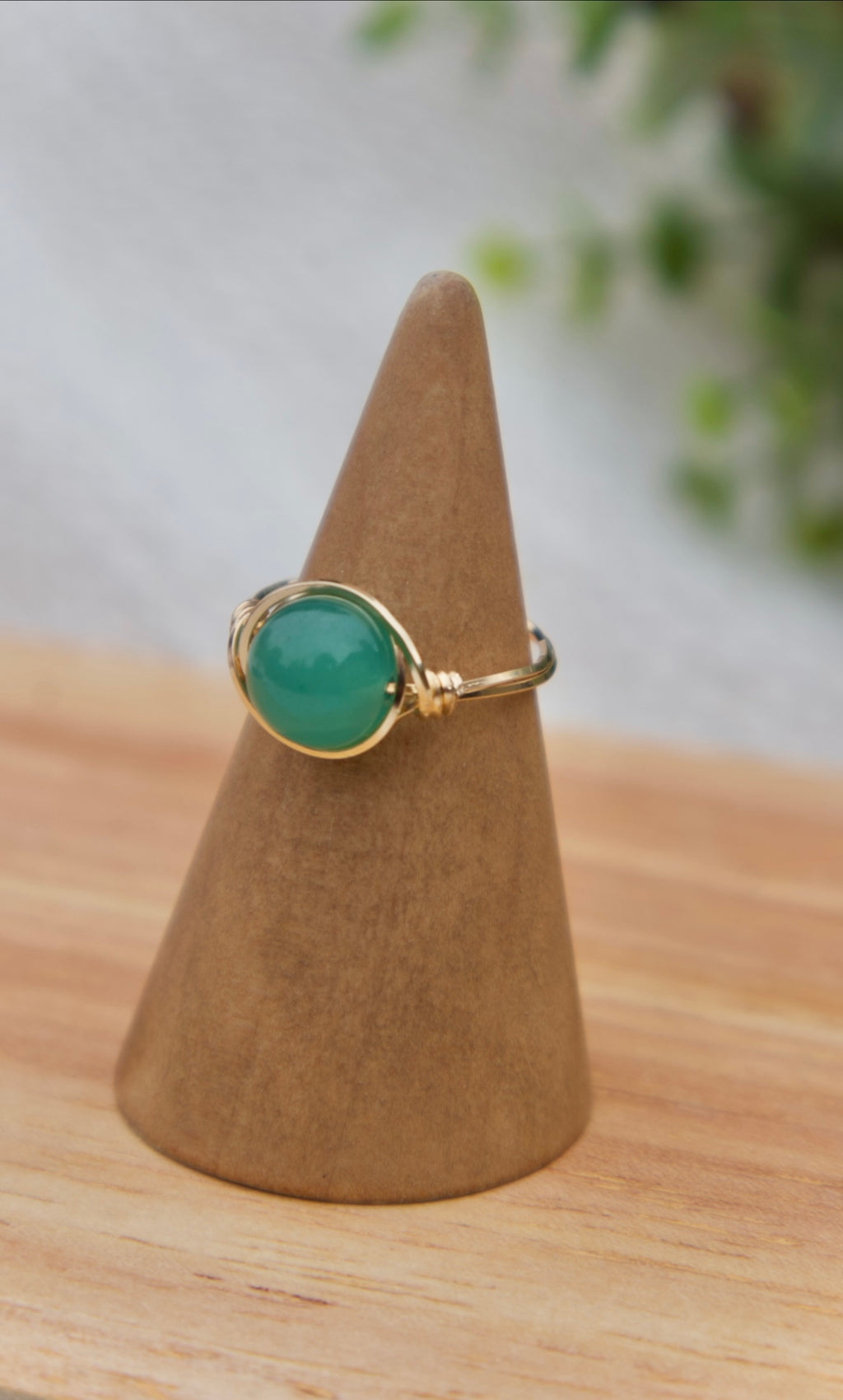 Green Jade Gemstone Ring
