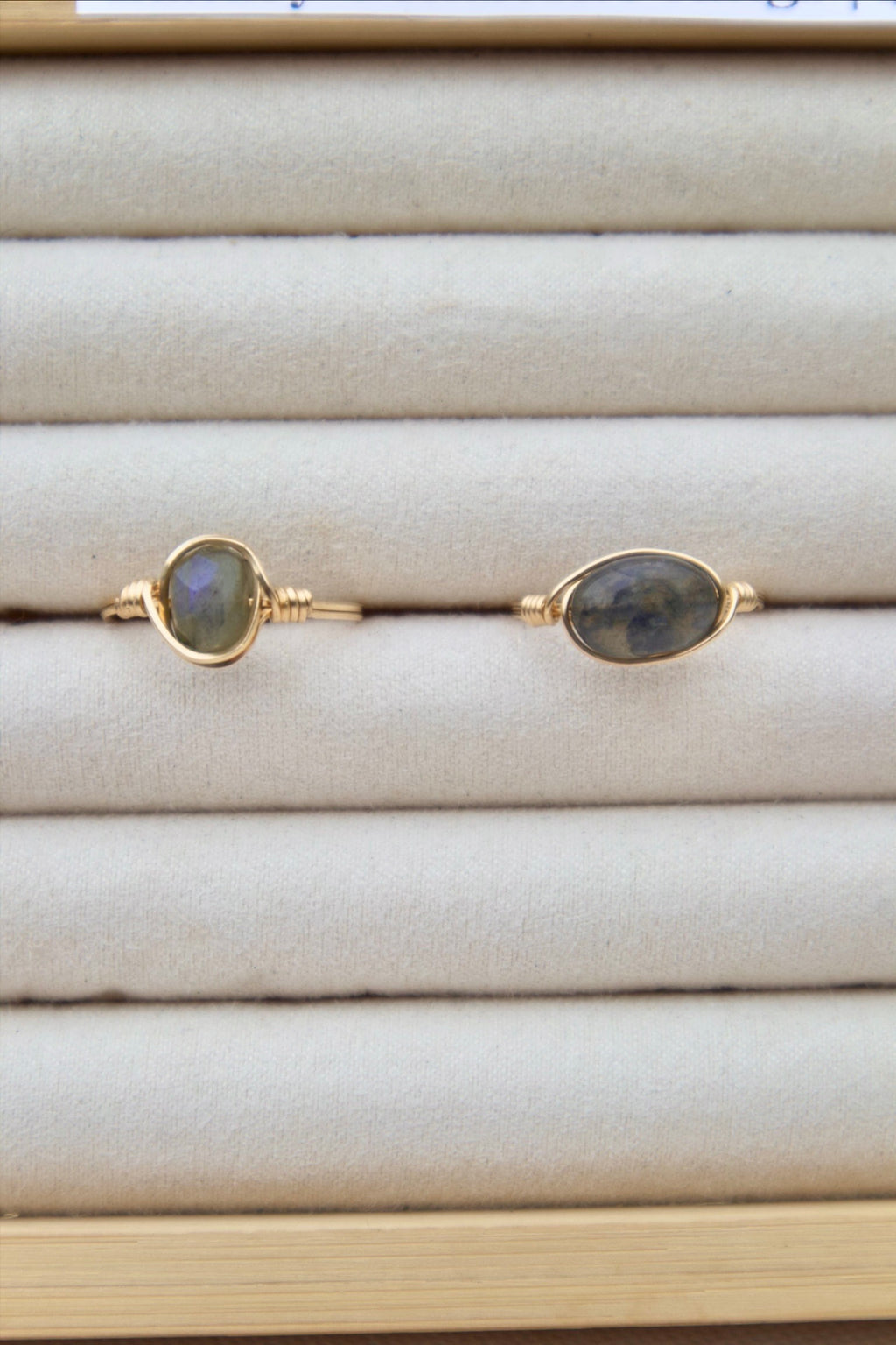 Faceted Labradorite Gemstone Ring