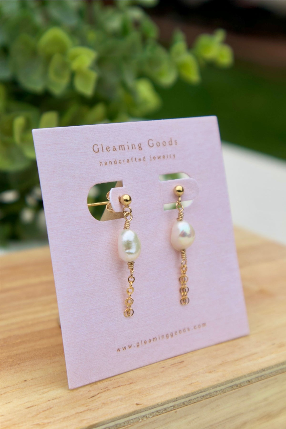 Gold Filled Pearl Tassel Chain Earrings