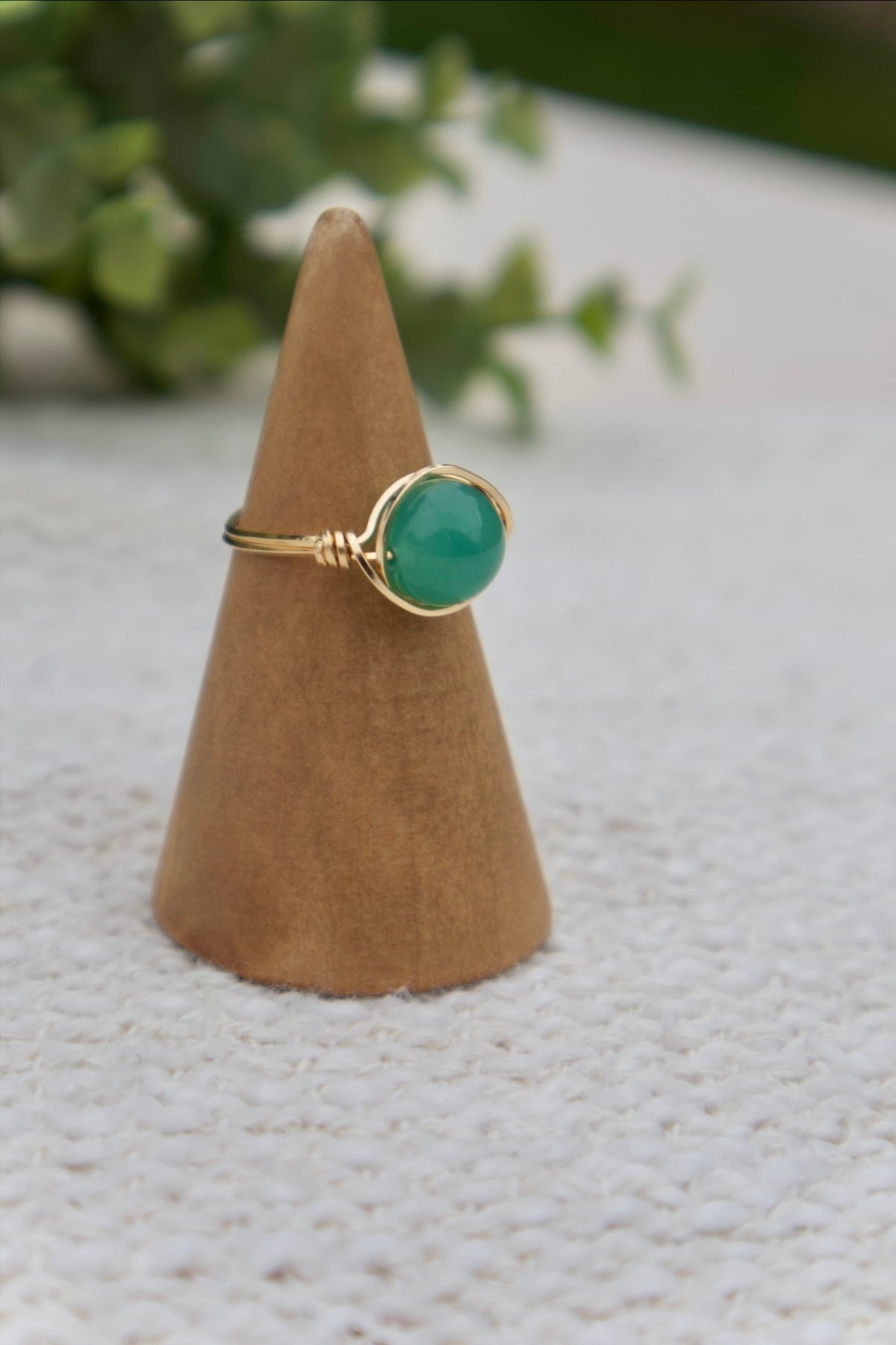 Green Jade Gemstone Ring