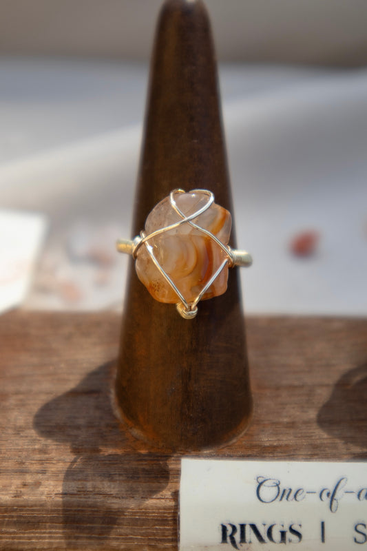 Natural Agate Gem Ring