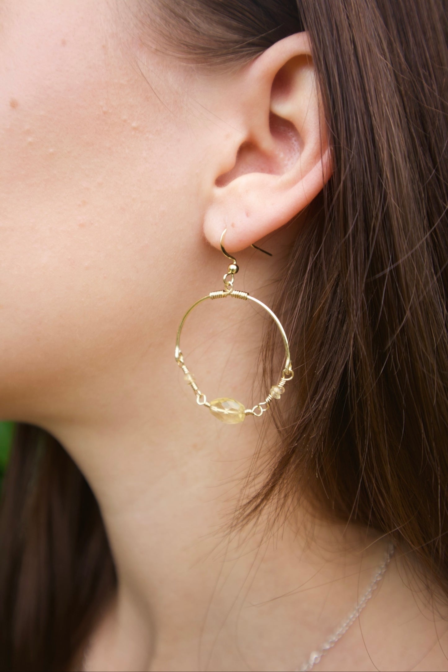 Citrine Gem Hoops