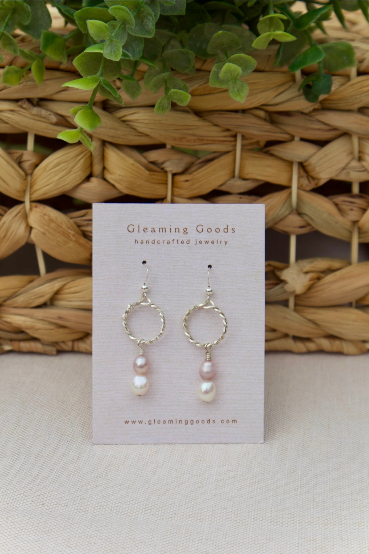 Sterling Silver Freshwater Pearl Hoops