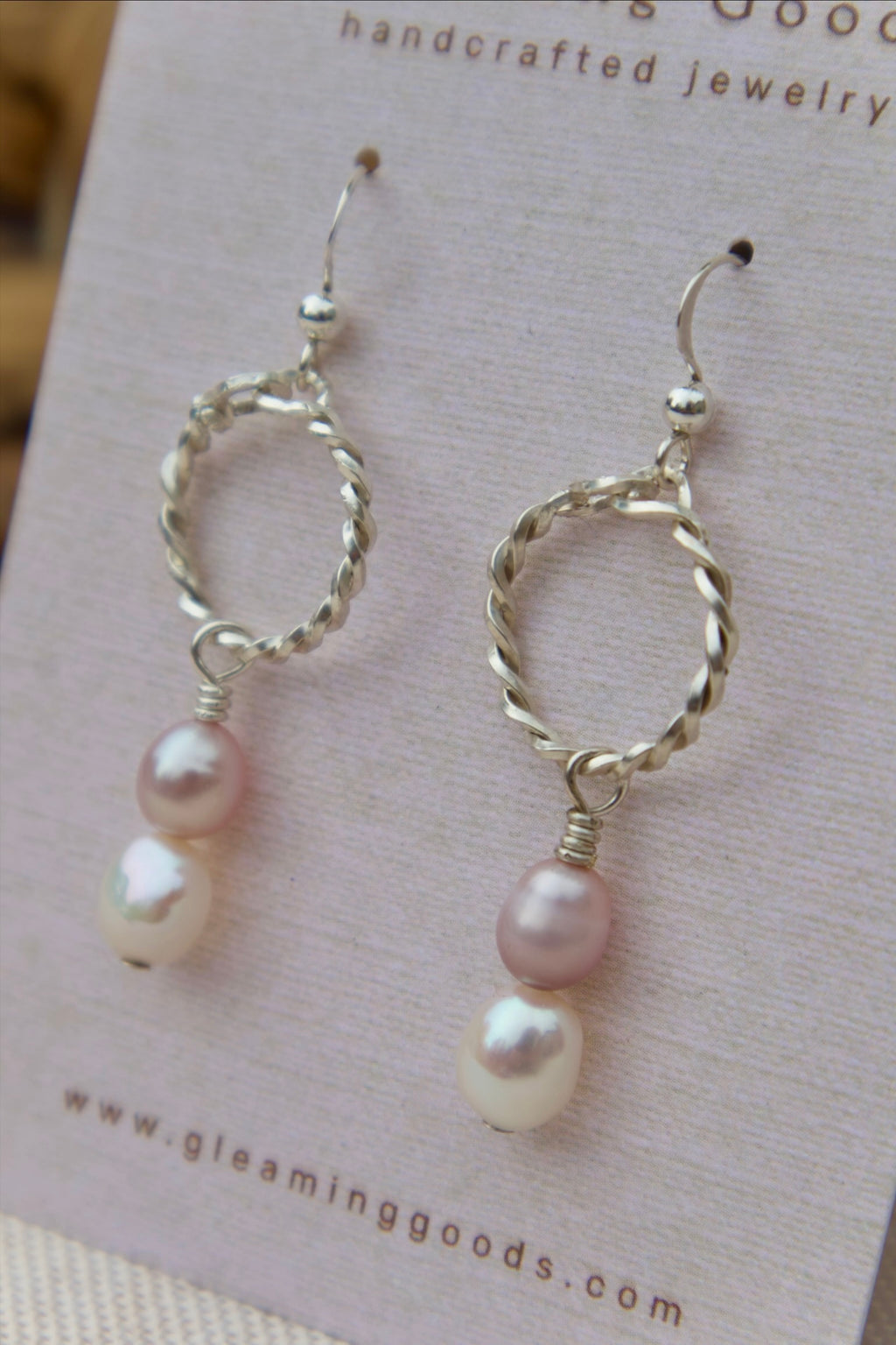 Sterling Silver Freshwater Pearl Hoops