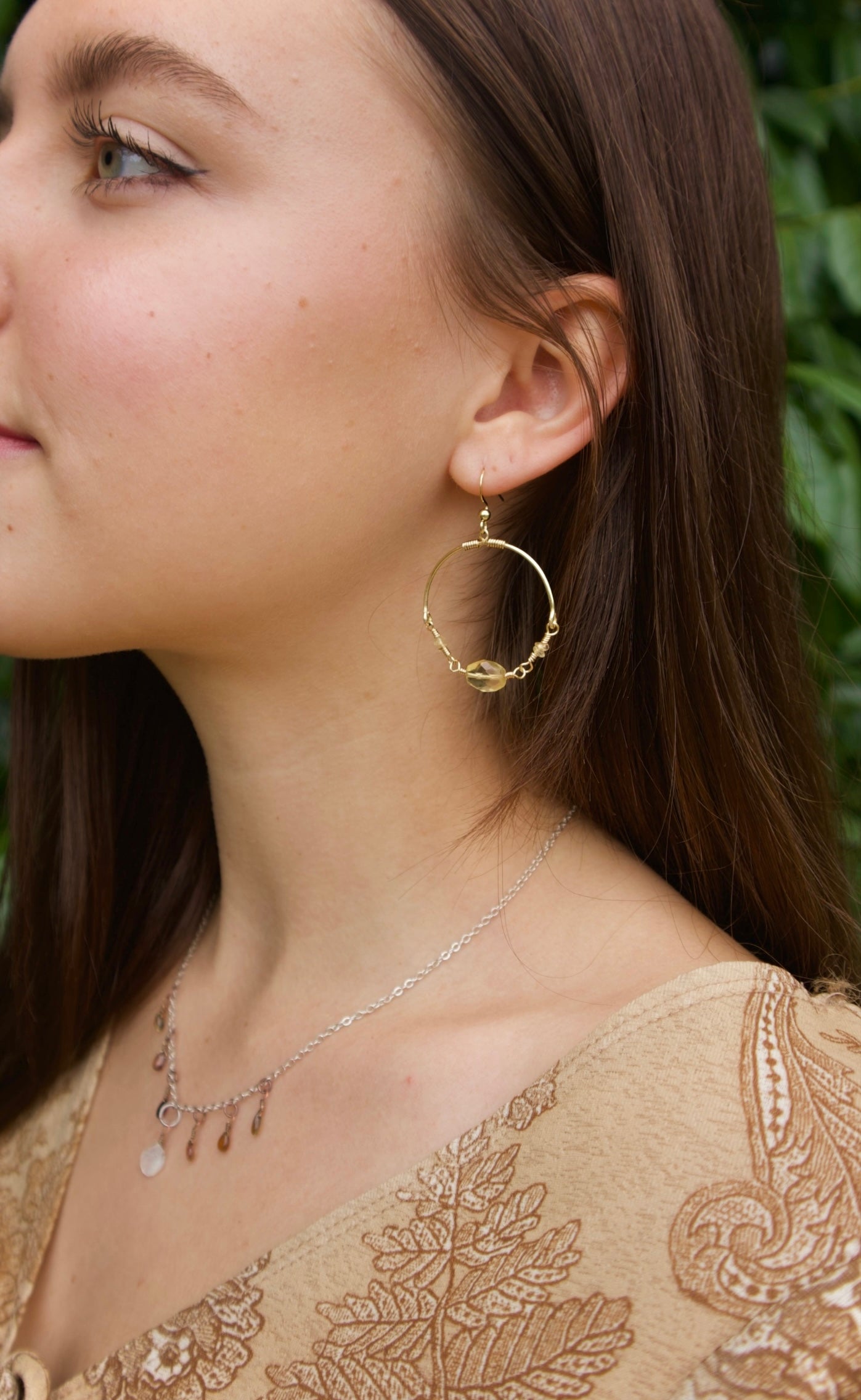 Citrine Gem Hoops