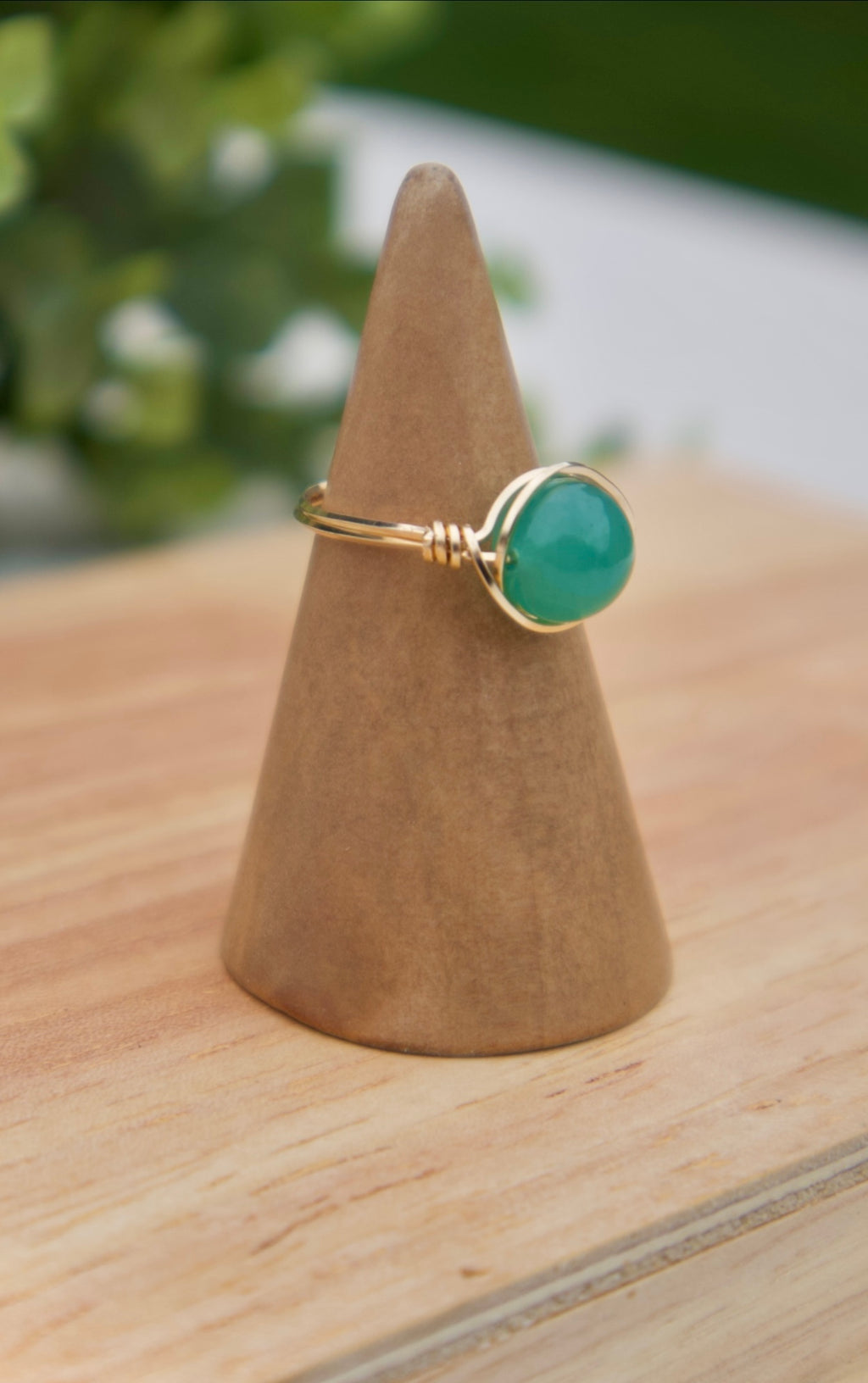 Green Jade Gemstone Ring