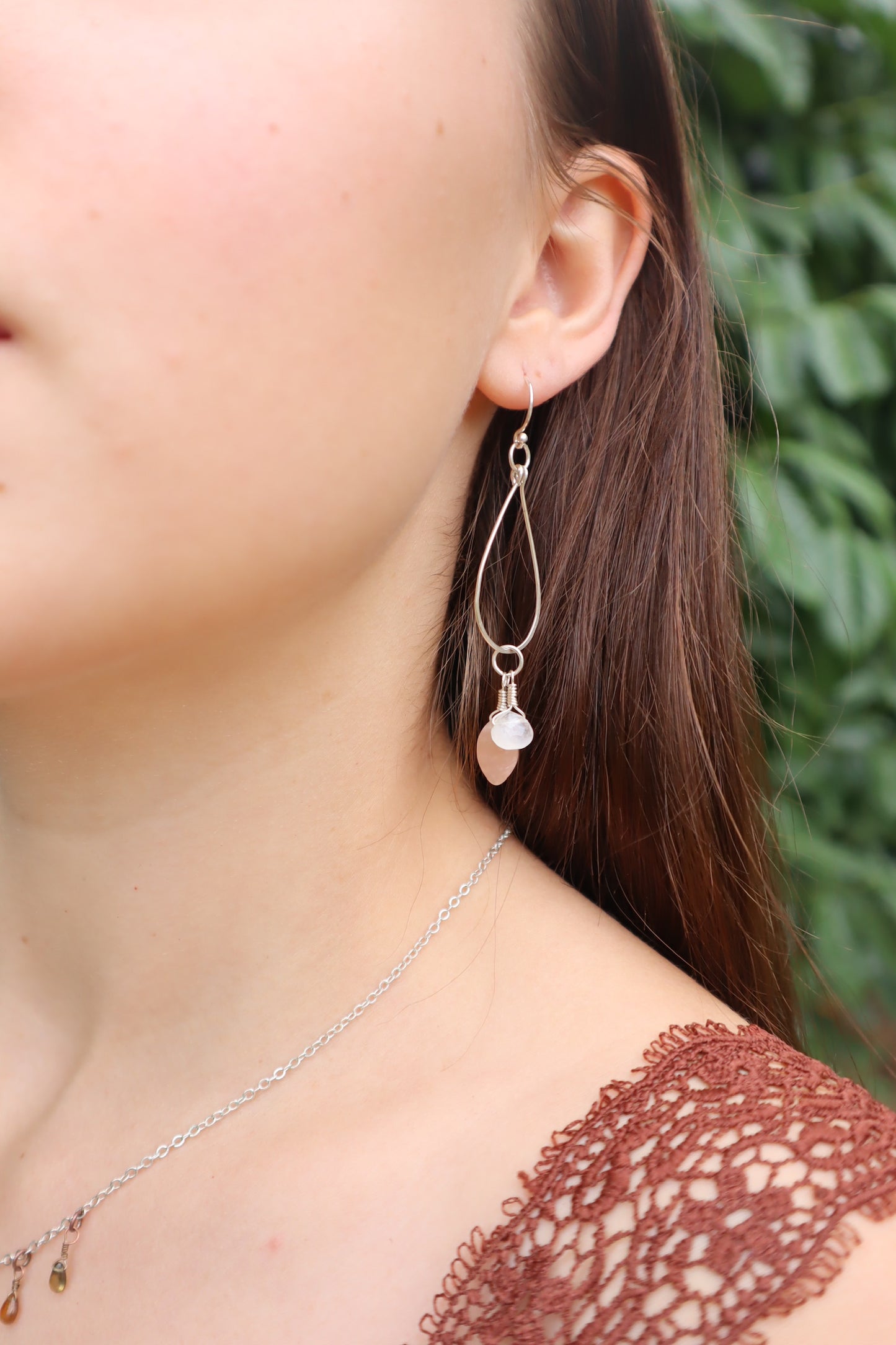 Genuine sterling silver teardrop charm earrings