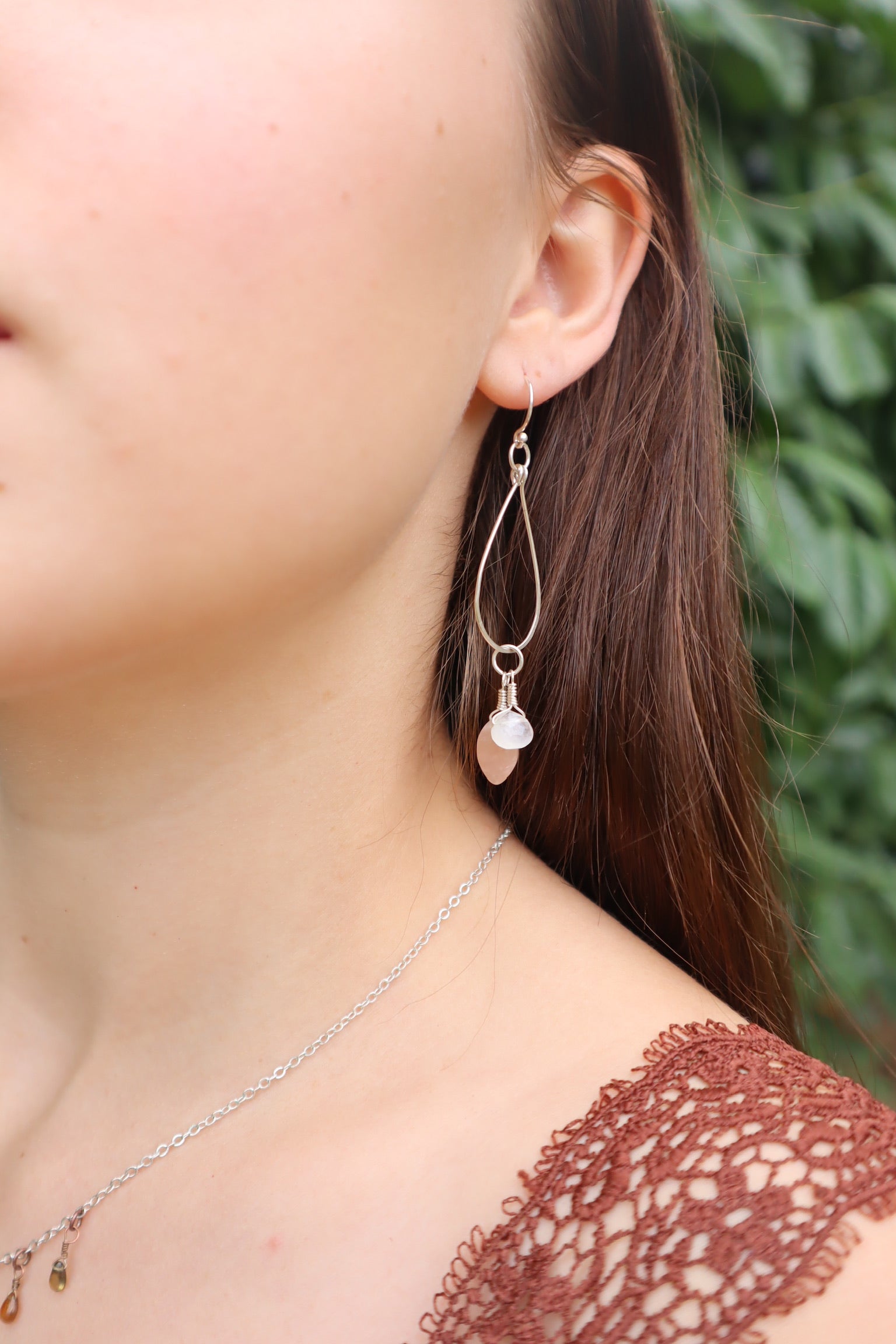 Genuine sterling silver teardrop charm earrings