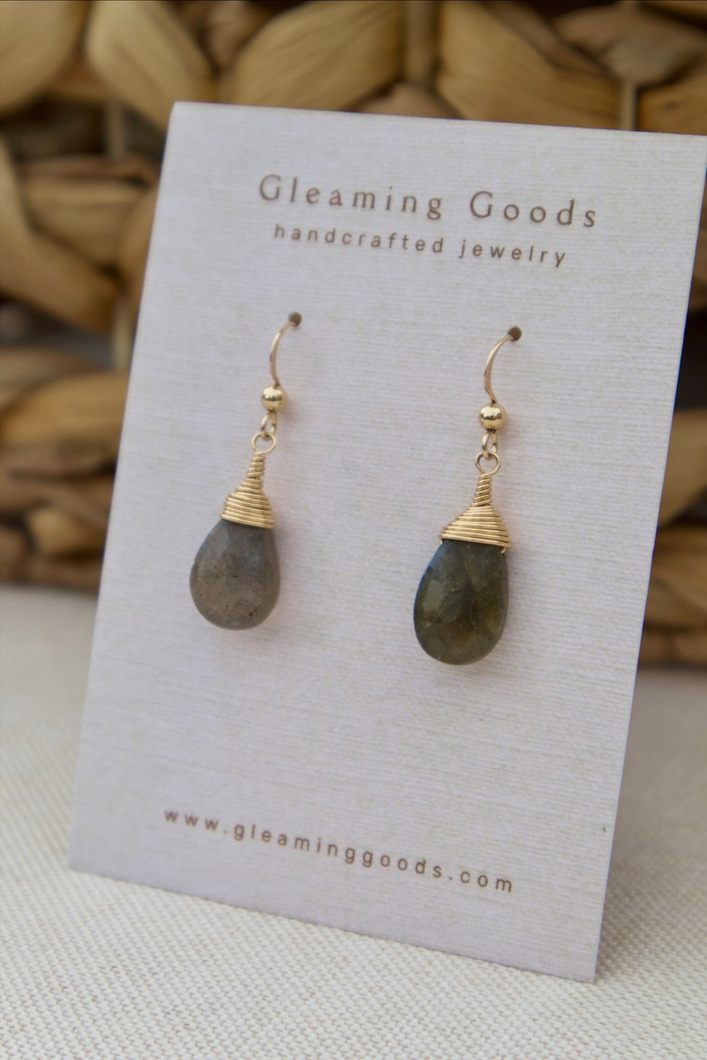 Gold Filled Faceted Labradorite Stone Earrings